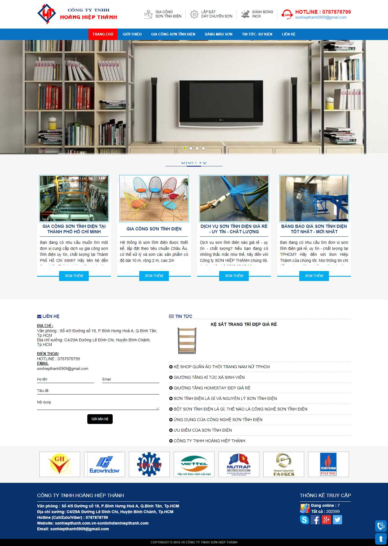 Thiết kế Website web bán sơn tĩnh điện - wwwsonhiepthanhcomvn