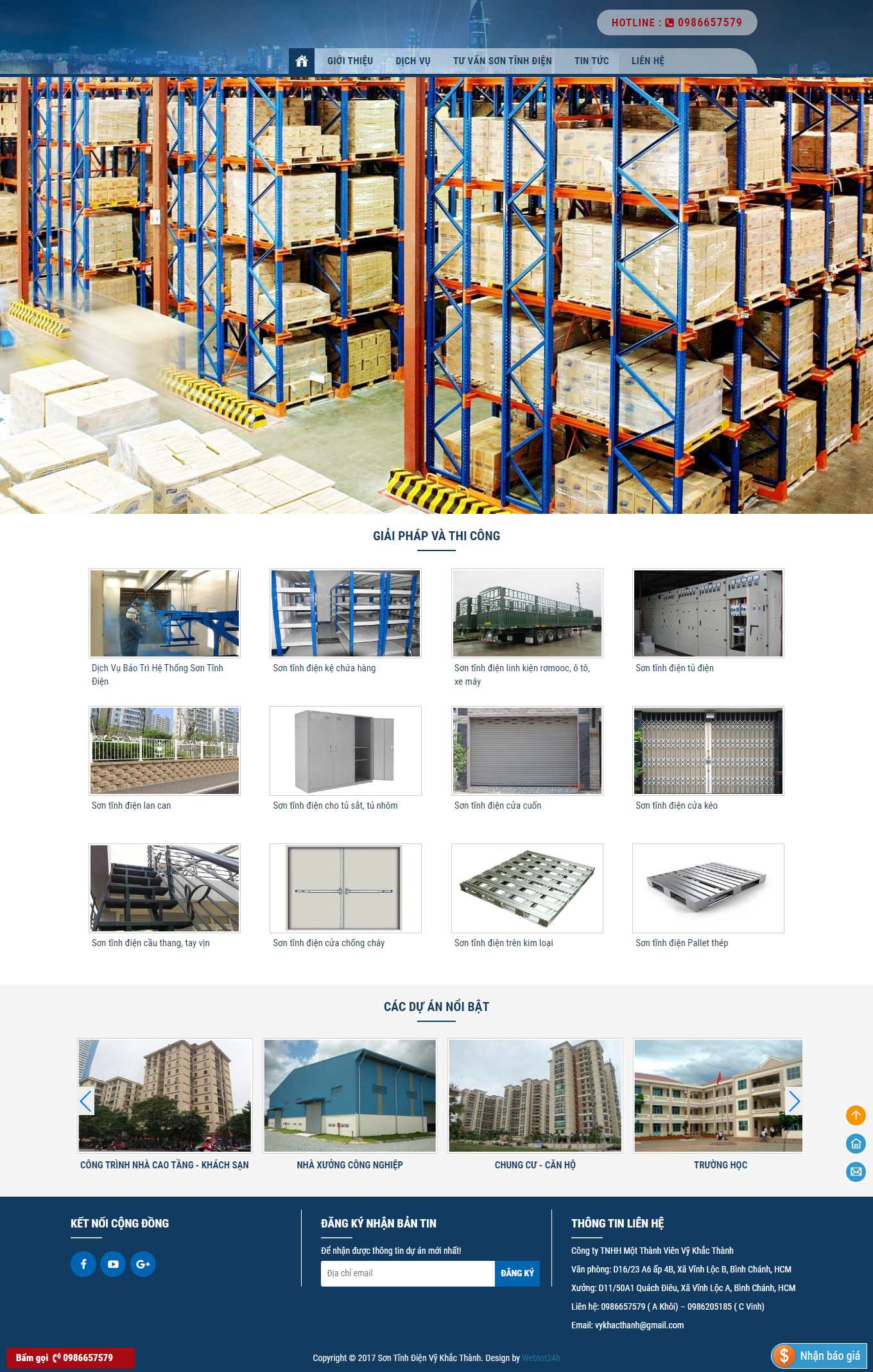 Thiết kế Website web bán sơn tĩnh điện - sontinhdienvykhacthanhcom