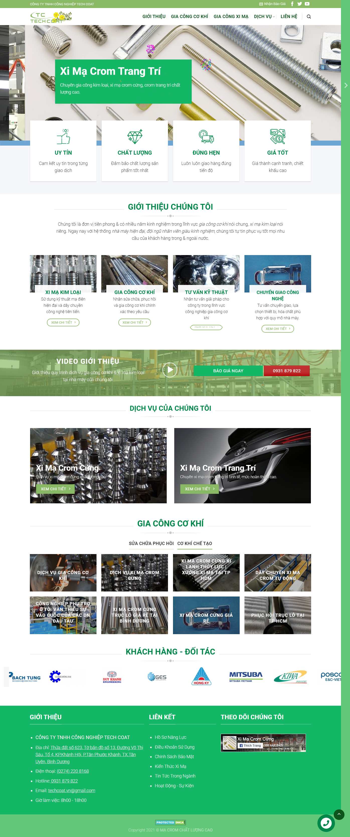Thiết kế Website web bán thiết bị xi mạ - macromvn