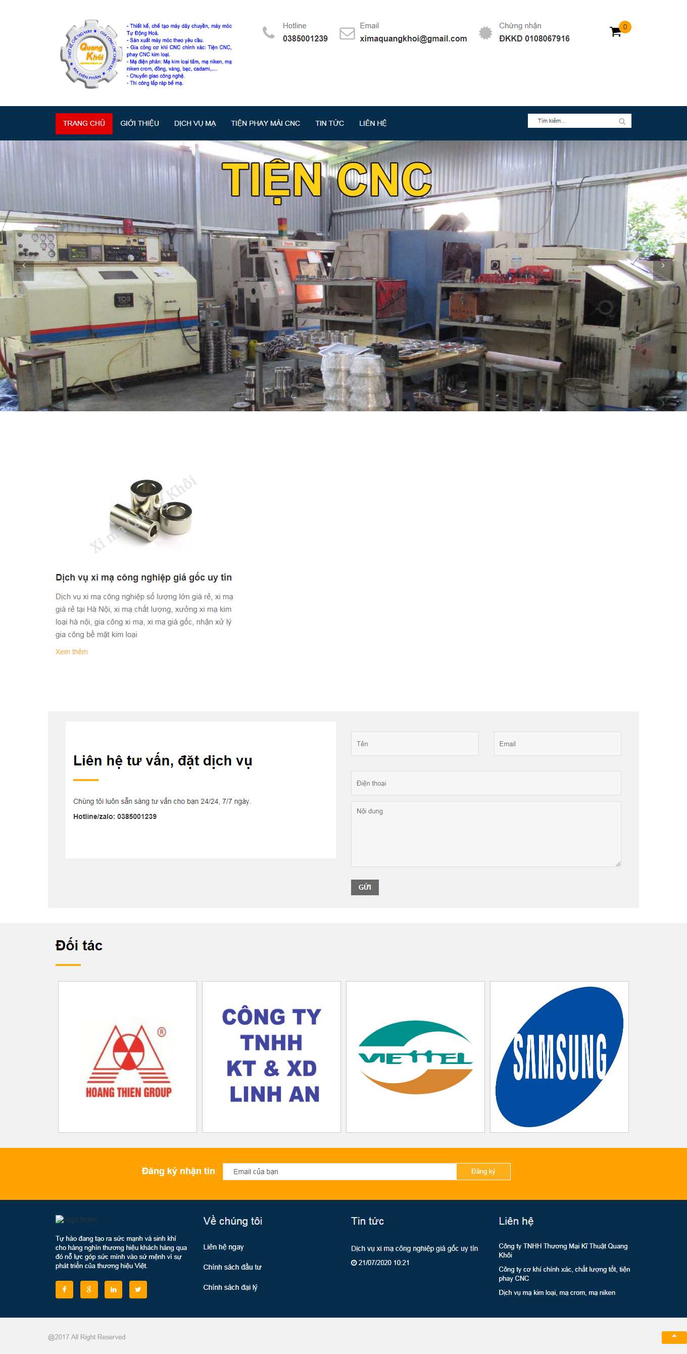 Thiết kế Website web bán thiết bị xi mạ - makimloaitotcom