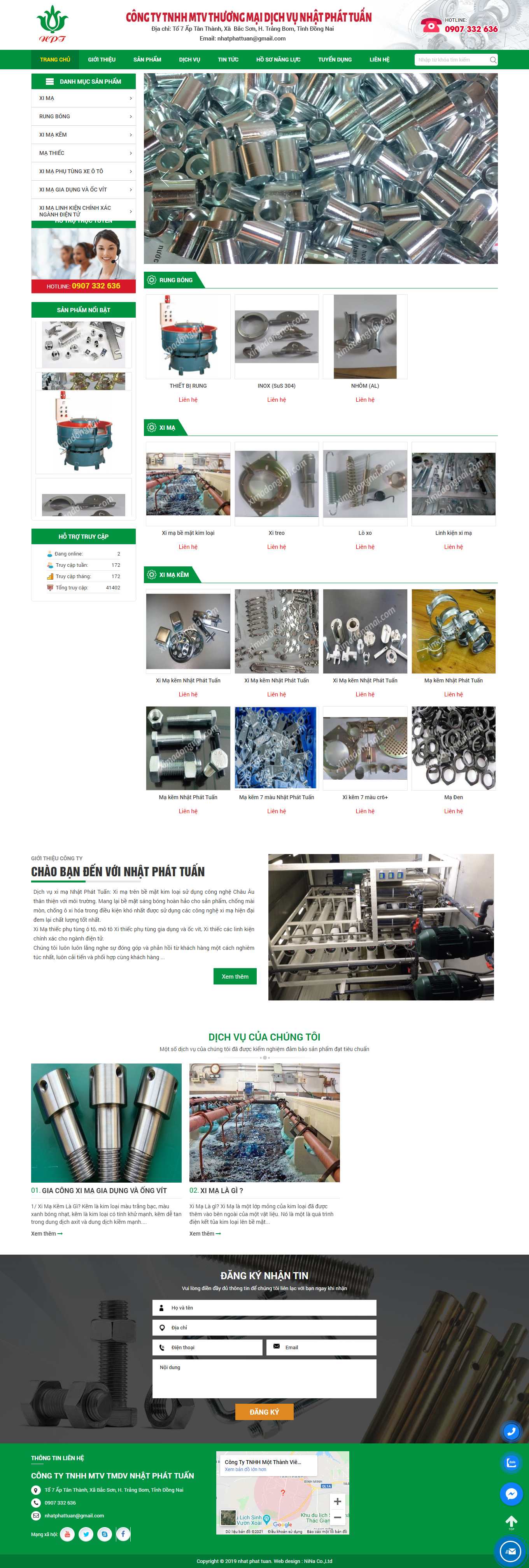 Thiết kế Website web bán thiết bị xi mạ - ximadongnaicom