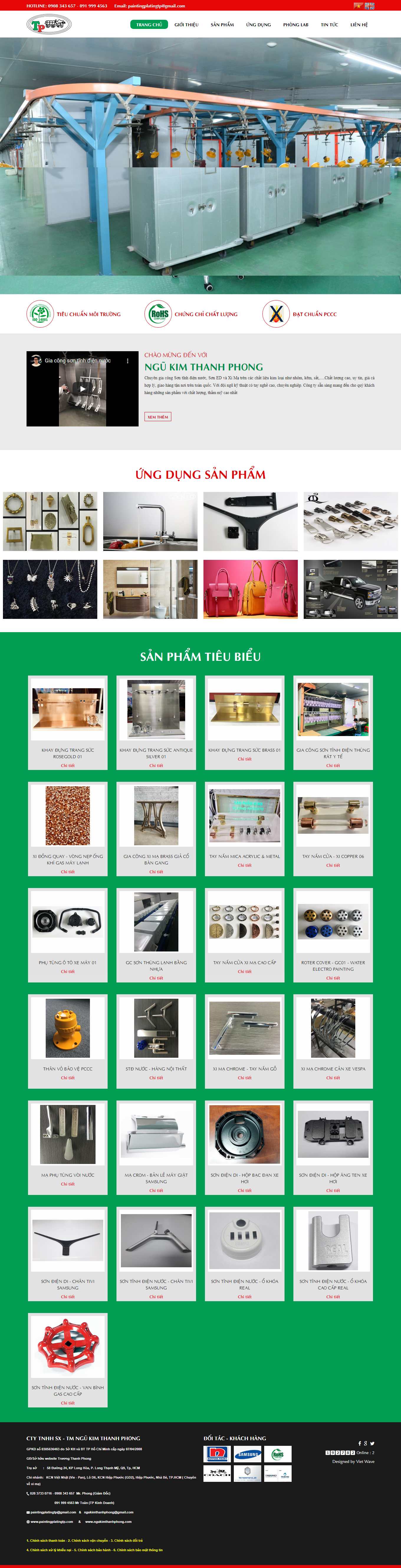 Thiết kế Website web bán thiết bị xi mạ - ngukimthanhphongcom