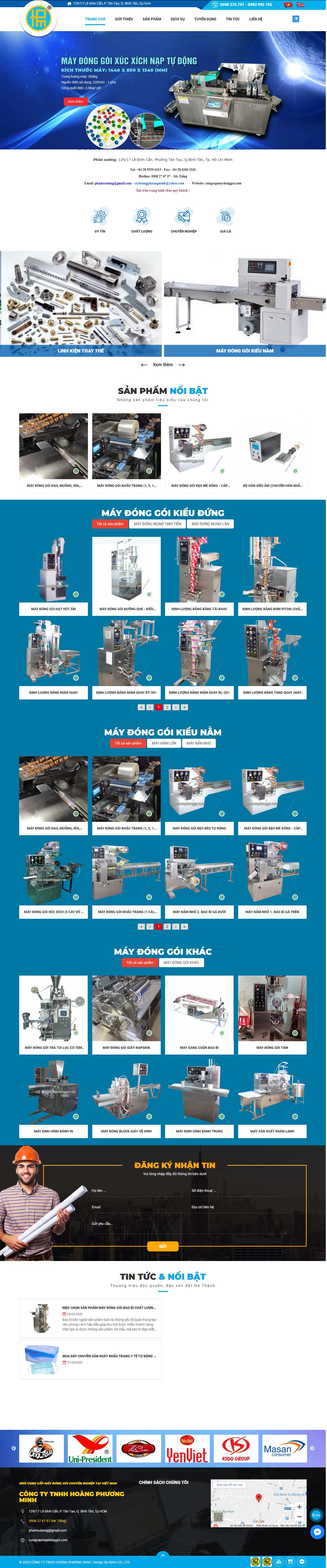 Thiết kế Website web bán máy móc - cungcapmaydonggoicom