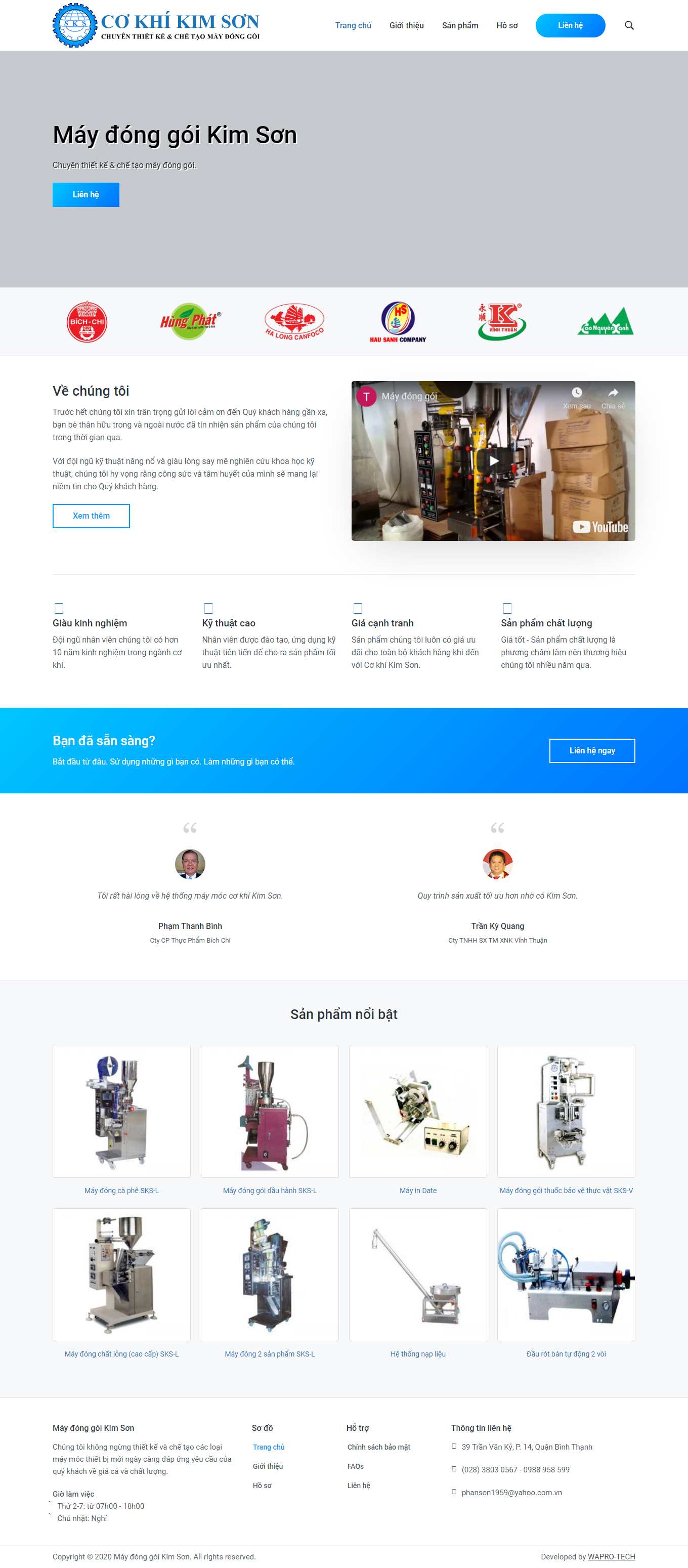 Thiết kế Website web bán máy móc - maydonggoikimsoncom