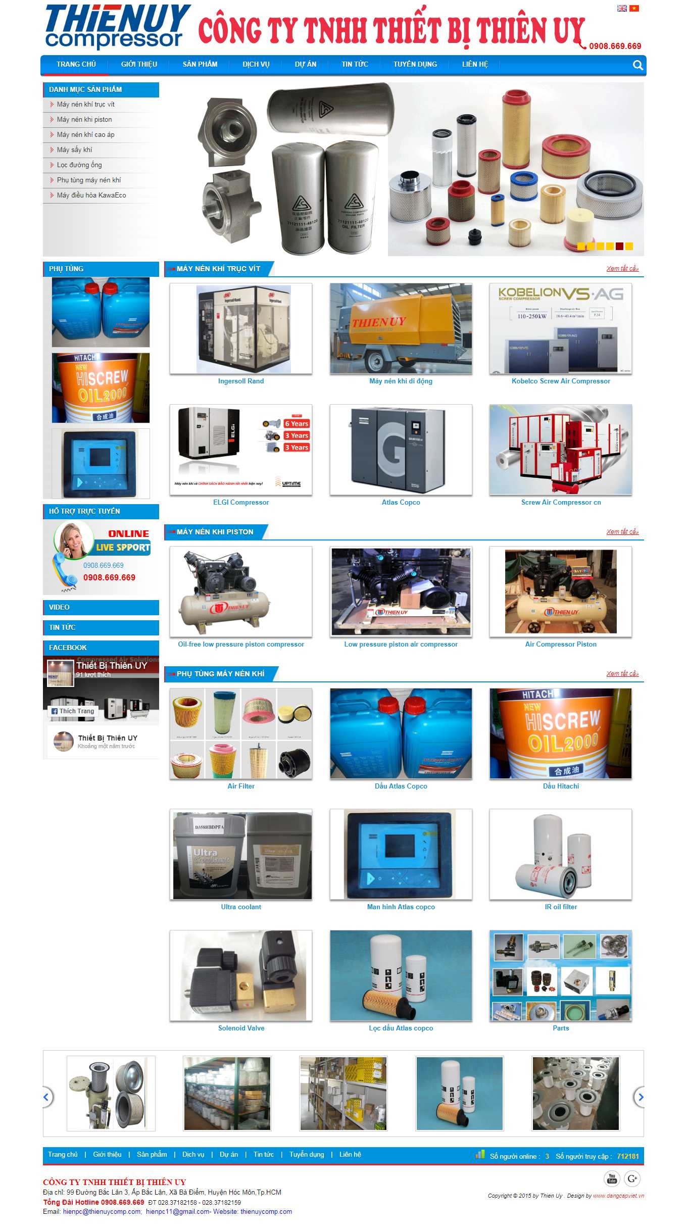 Thiết kế Website web bán máy nén khí - thienuycompcom