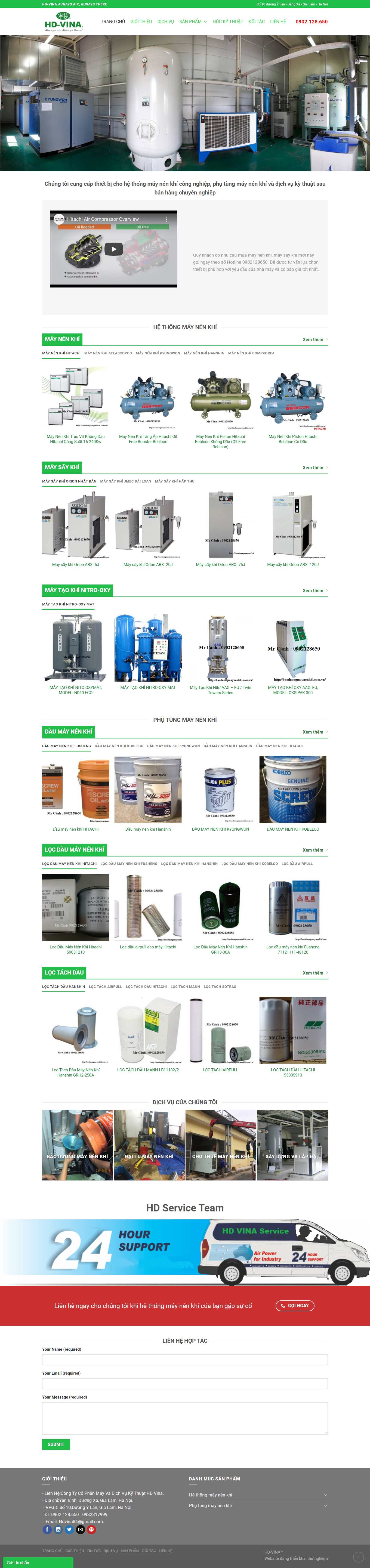 Thiết kế Website web bán máy nén khí - baoduongmaynenkhicomvn