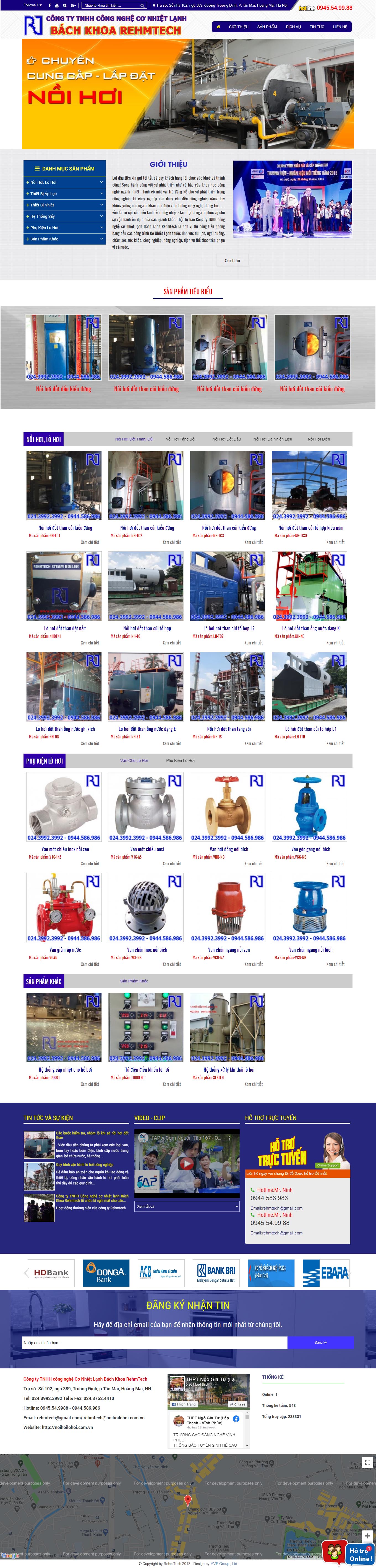 Thiết kế Website web bán nồi hơi - noihoilohoicomvn