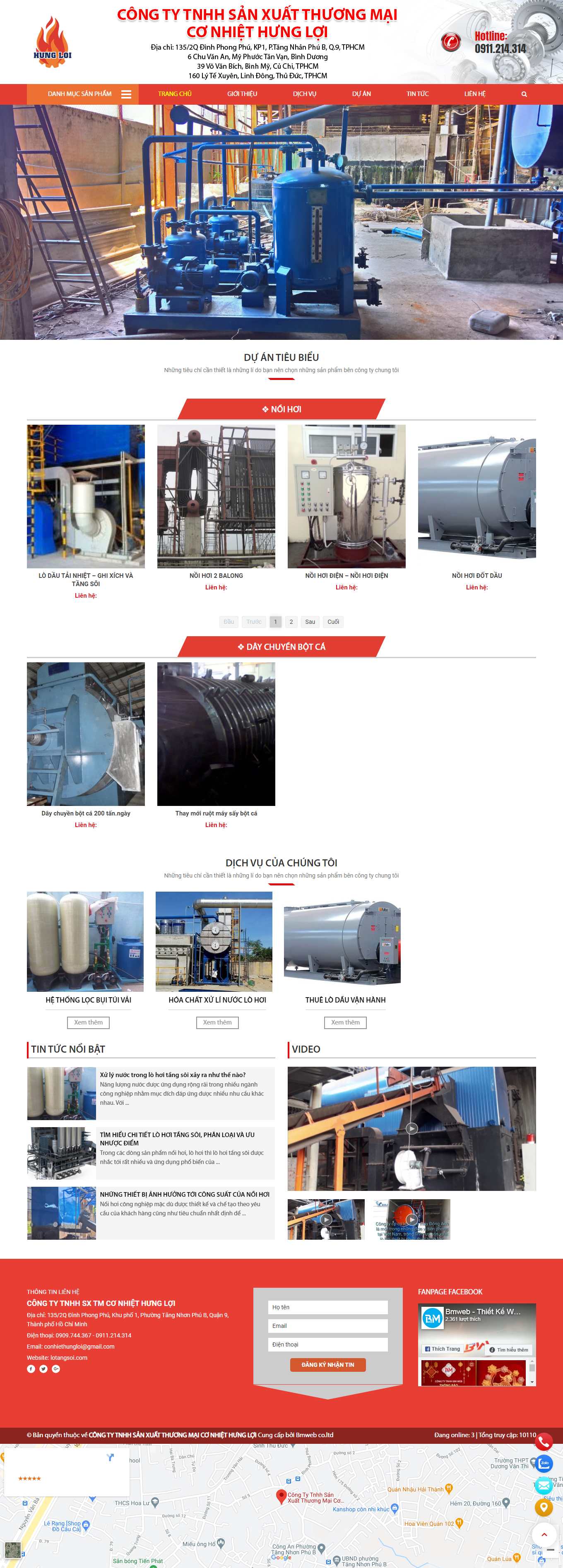 Thiết kế Website web bán nồi hơi - lotangsoicom