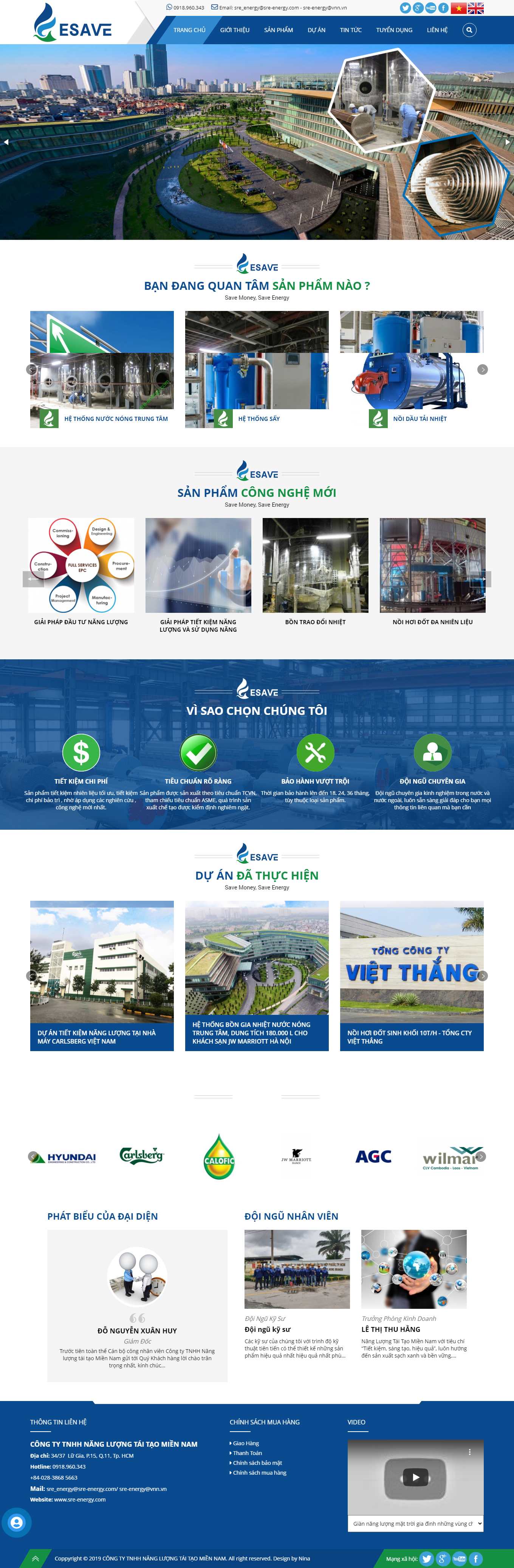 Thiết kế Website web bán nồi hơi - wwwsre-energycom
