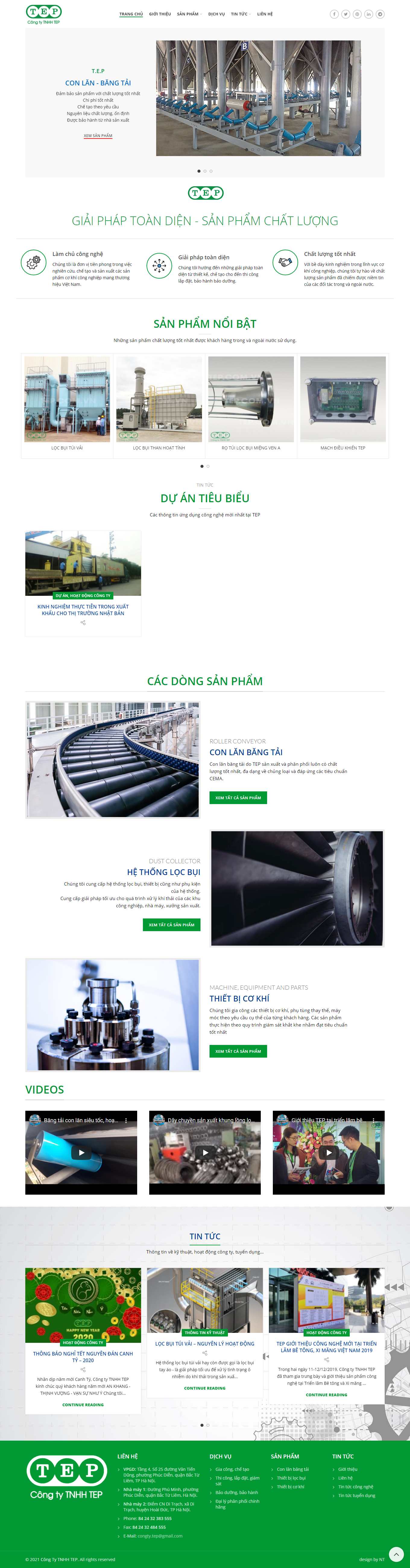 Thiết kế Website web băng tải xích - tepcomvn
