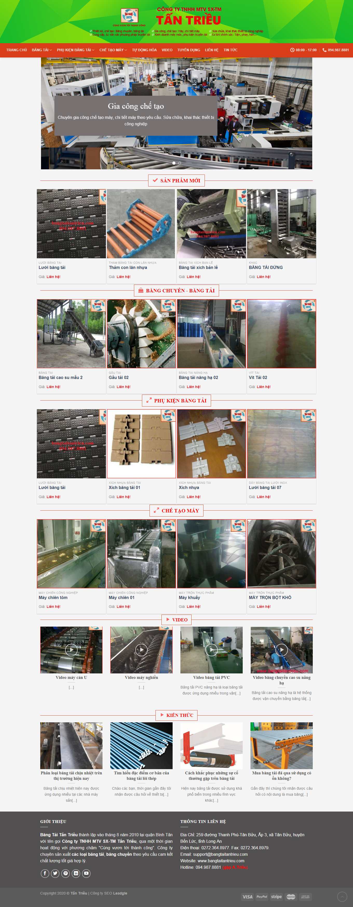 Thiết kế Website web băng tải xích - bangtaitantrieucom