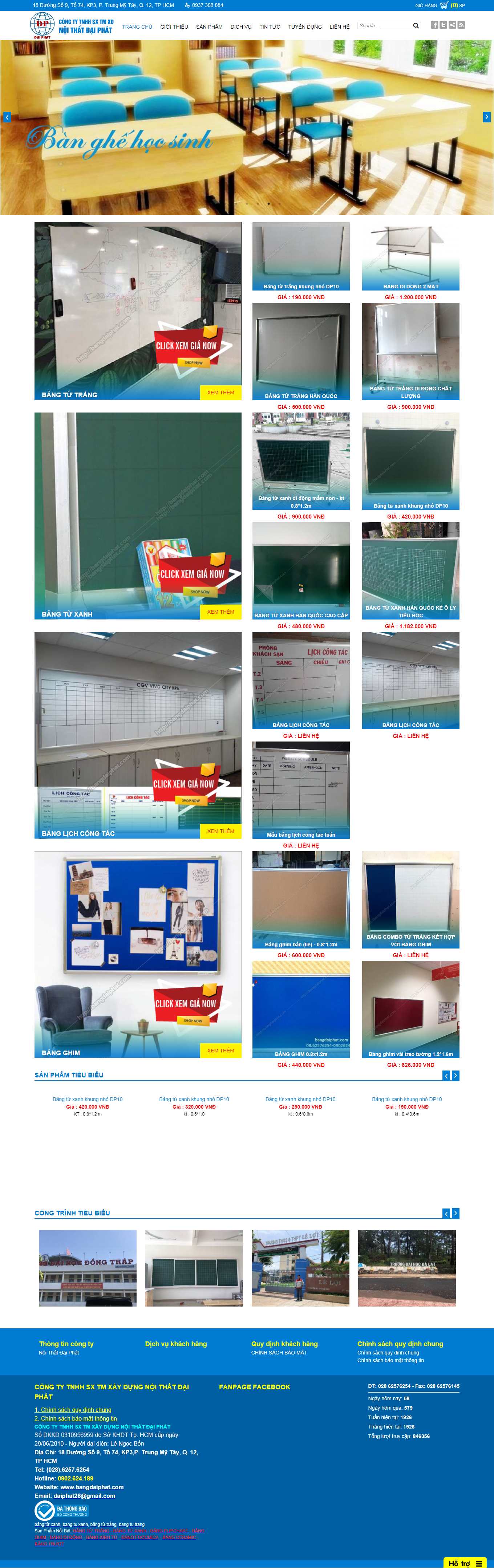 Thiết kế Website web bảng đa năng - bangdaiphatcom
