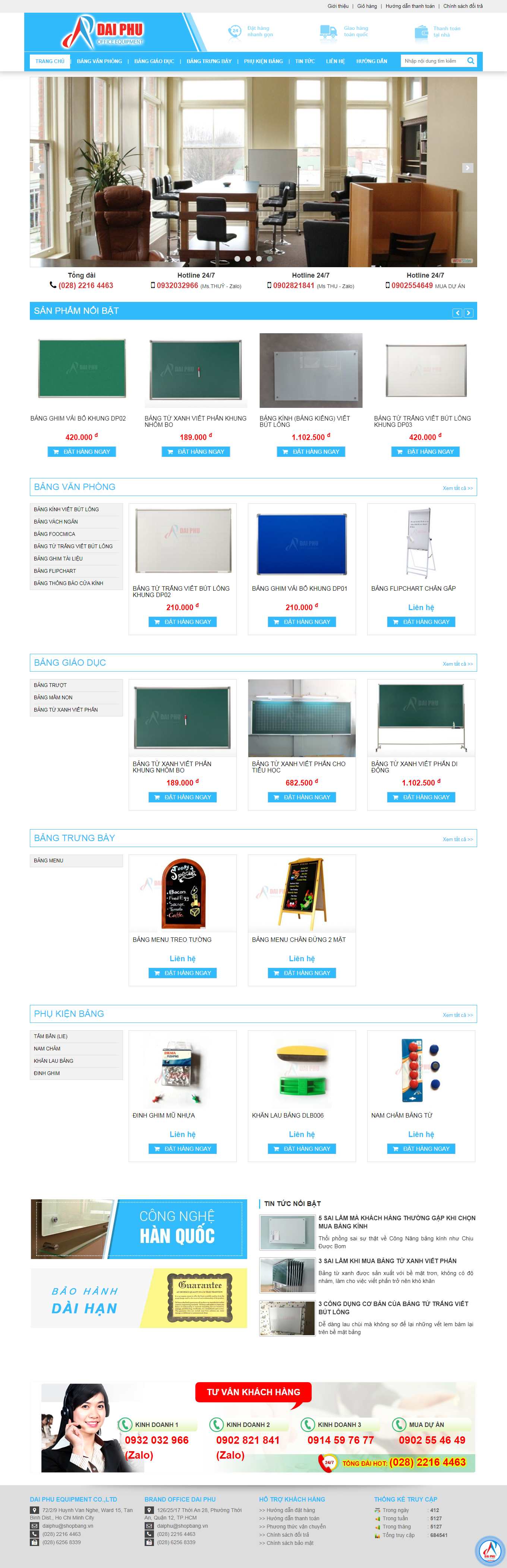 Thiết kế Website web bảng đa năng - shopbangvn