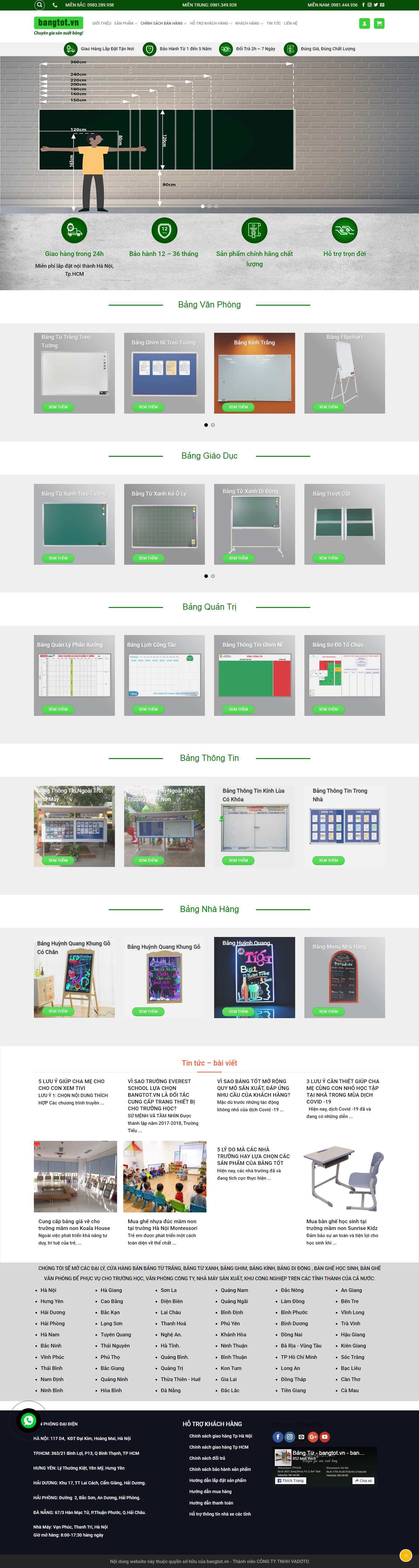 Thiết kế Website web bán bảng từ - bangtotvn