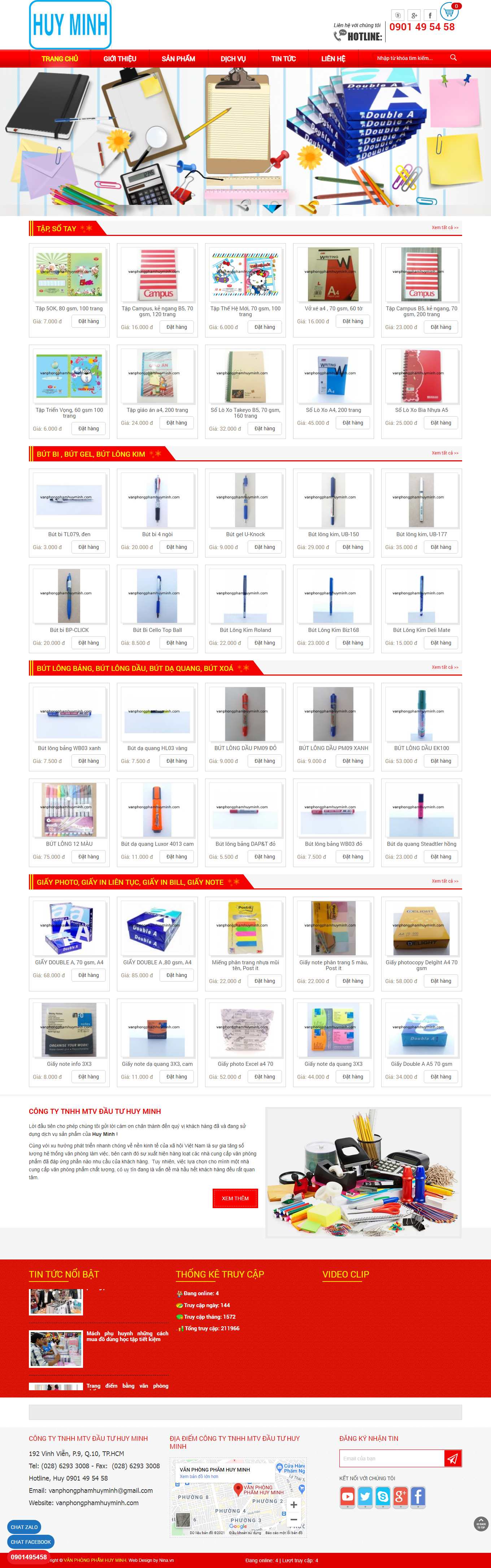 Thiết kế Website web bán bảng từ - vanphongphamhuyminhcom