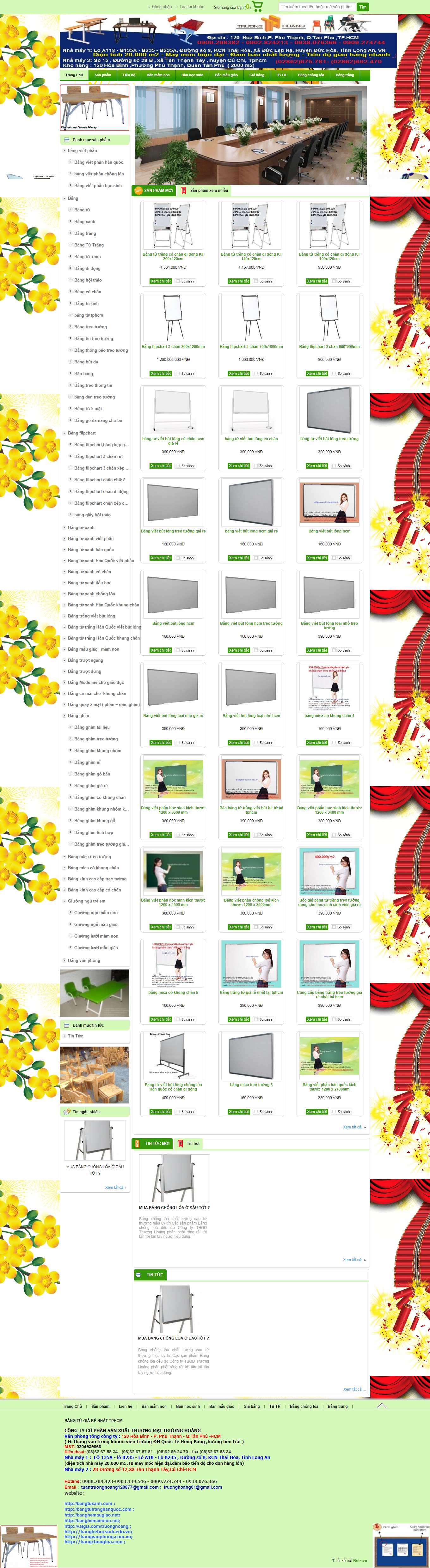 Thiết kế Website web bảng văn phòng - bangtuxanhcom