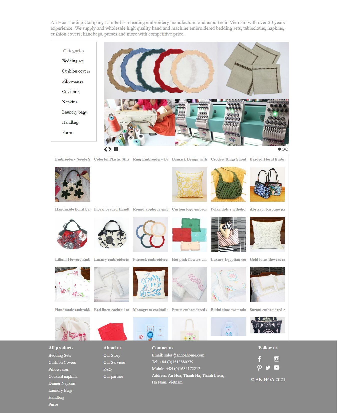 [vascara] Thiết kế Website web bán túi xách nữ - anhoahomecom