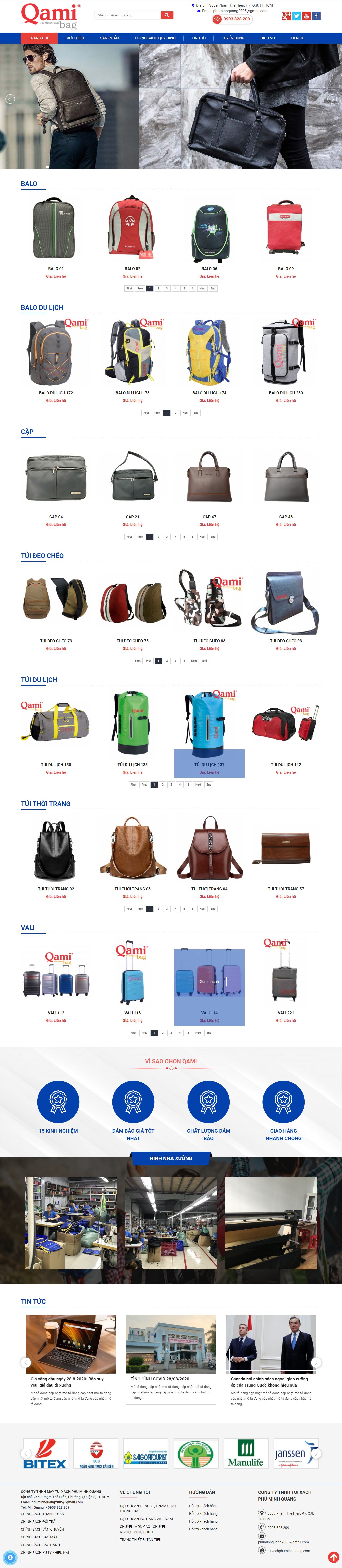 [vascara] Thiết kế Website web bán túi xách nữ - tuixachphuminhquangcom