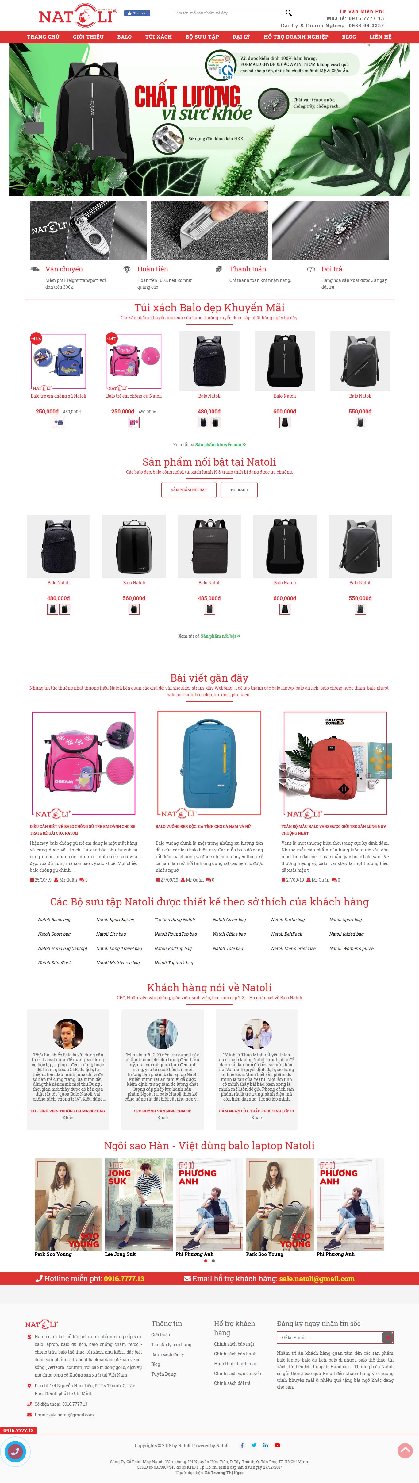 [vascara] Thiết kế Website web bán túi xách nữ - natolivn