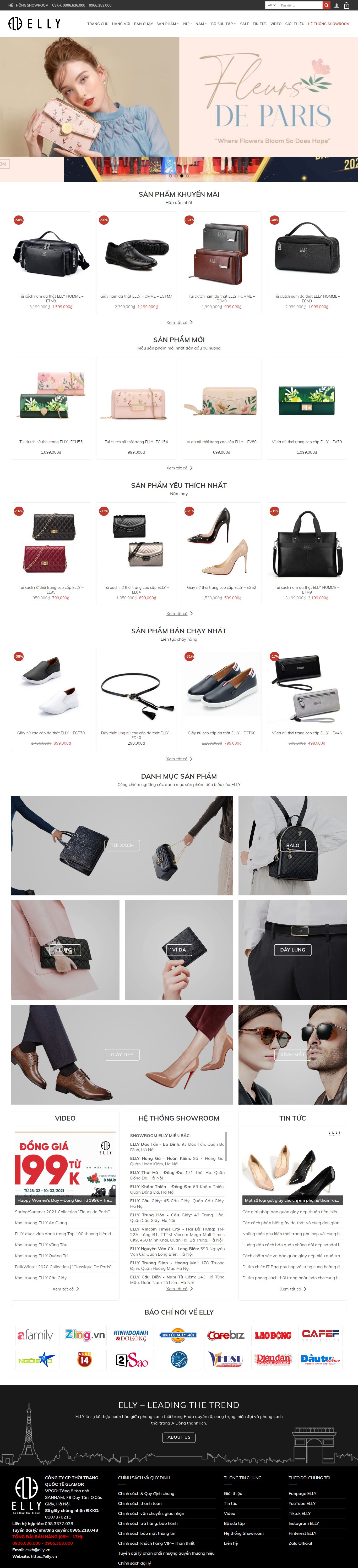 [vascara] Thiết kế Website web bán túi xách nữ - ellyvn