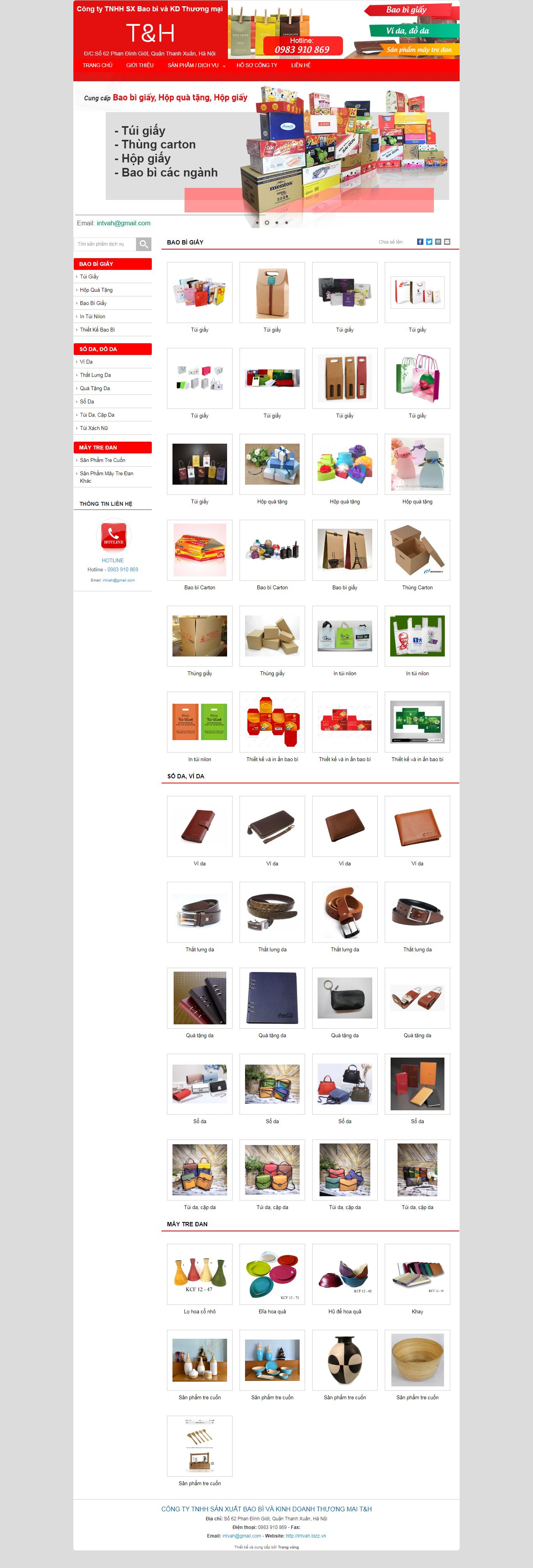 Thiết kế Website web bán cặp da - baobitvahcom