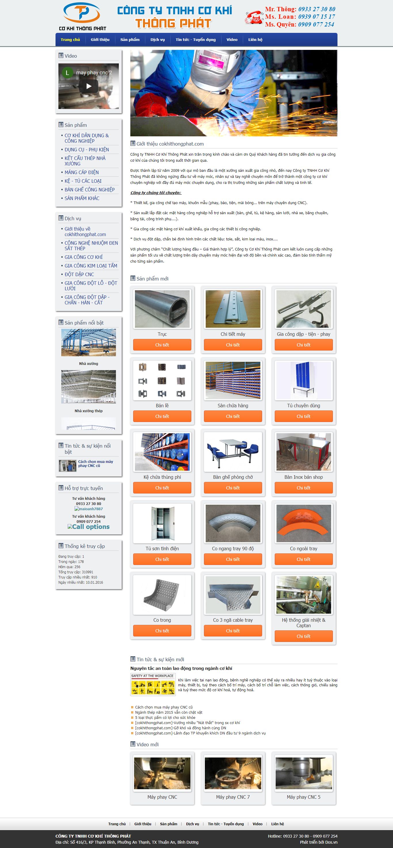 Thiết kế Website web gia công chế tạo - cokhithongphatcom