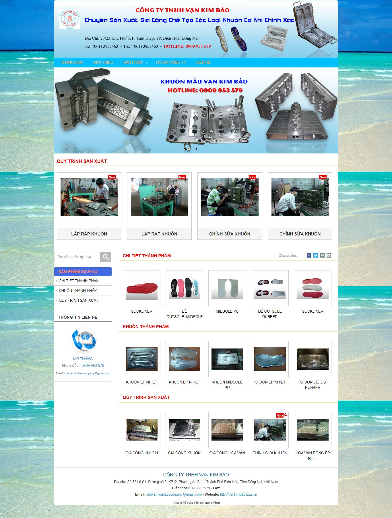 Thiết kế Website web gia công chế tạo - wwwvankimbaobizzvn