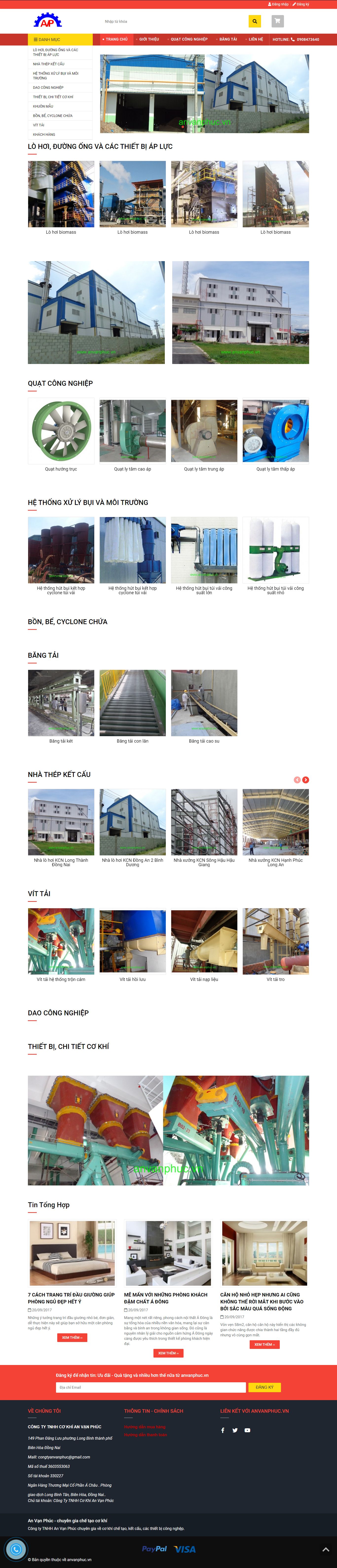 Thiết kế Website web gia công chế tạo - anvanphucvn