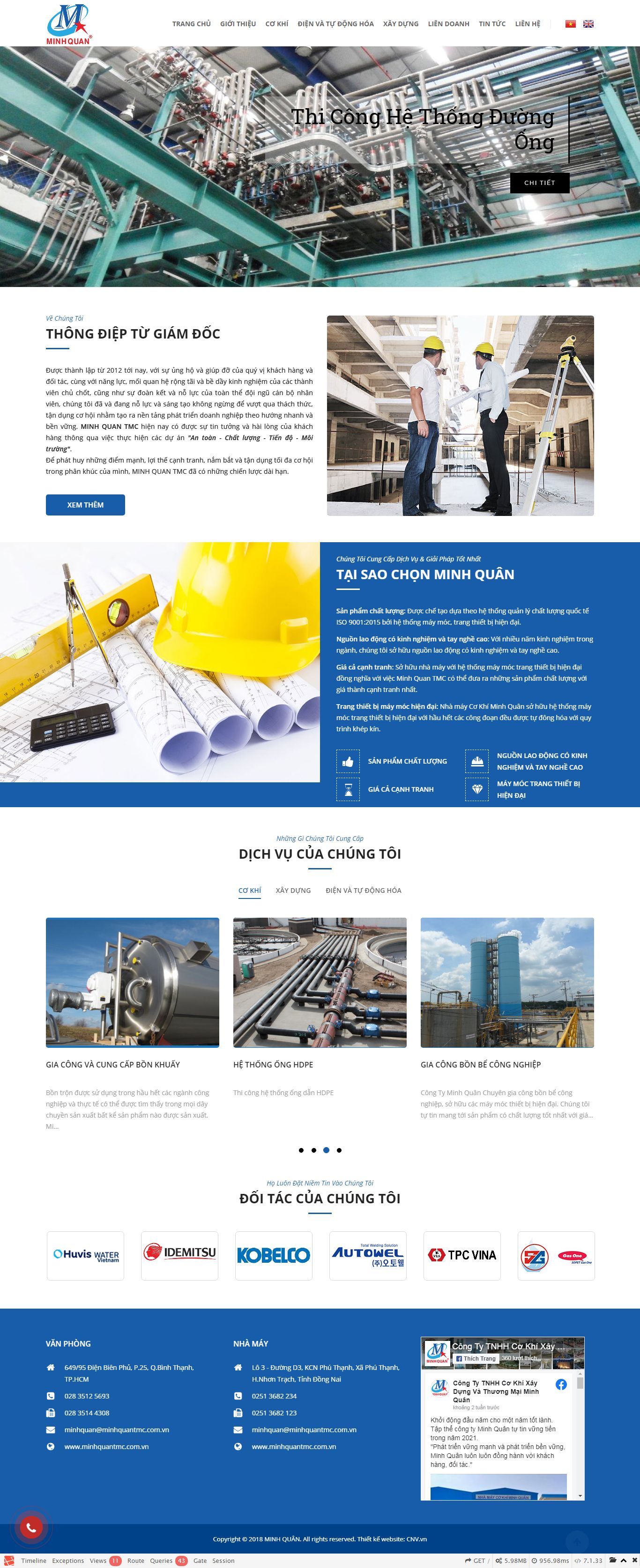 Thiết kế Website web gia công chế tạo - minhquantmccomvn