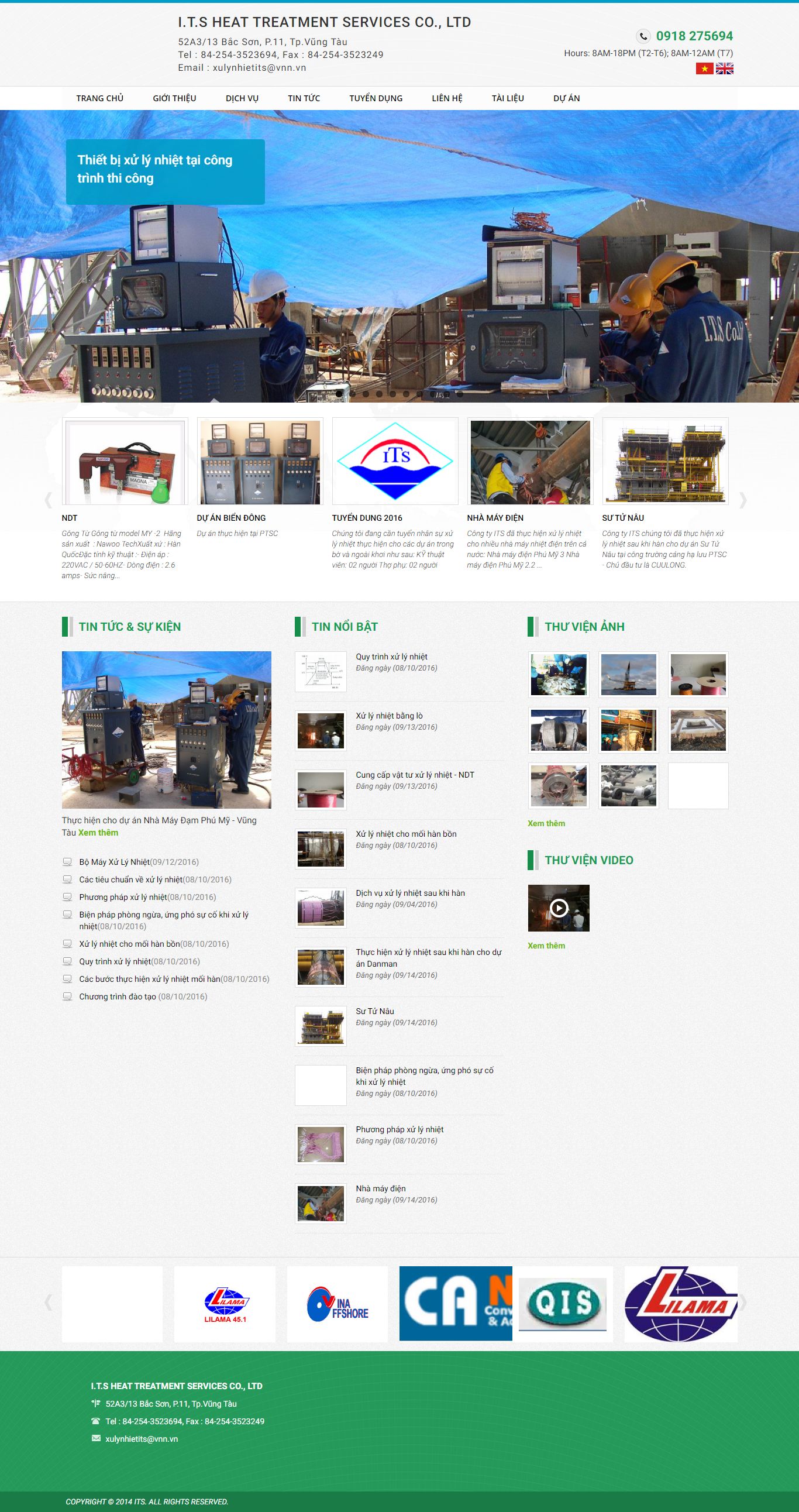 Thiết kế Website web bán thiết bị xử lý nhiệt - xulynhietitsvn