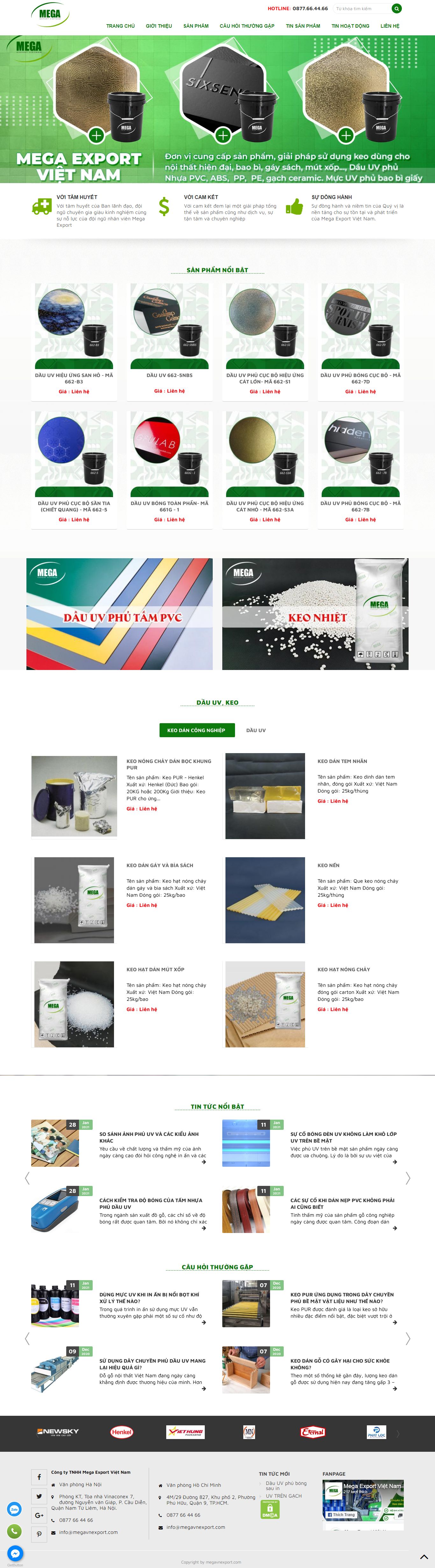 Thiết kế Website web bán sơn công nghiệp - megavnexportcom