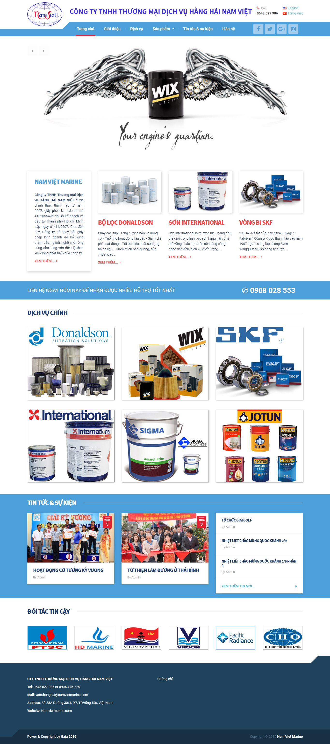 Thiết kế Website web bán sơn công nghiệp - namvietmarinecom