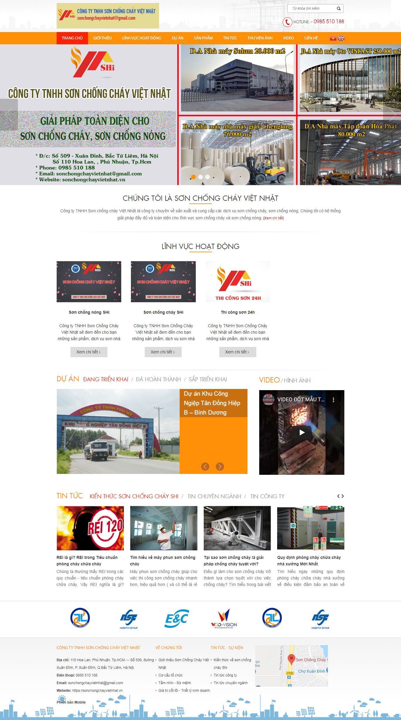 Thiết kế Website web bán sơn công nghiệp - sonchongchayvietnhatvn