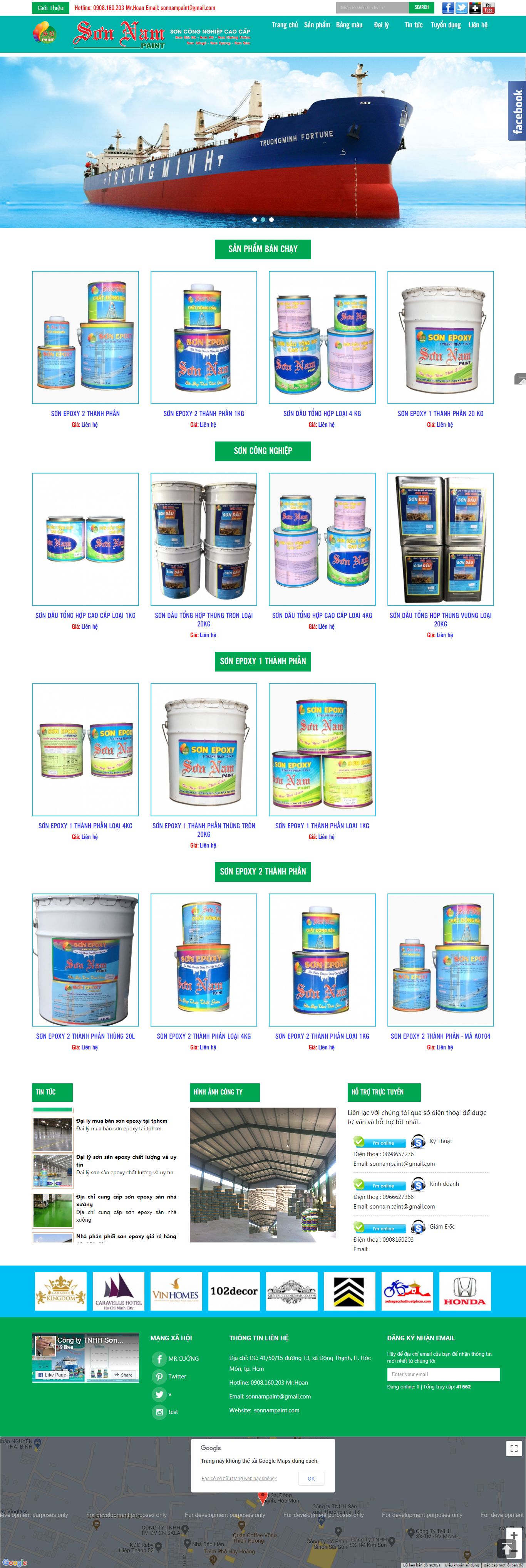 Thiết kế Website web bán sơn công nghiệp - wwwsonnampaintcom