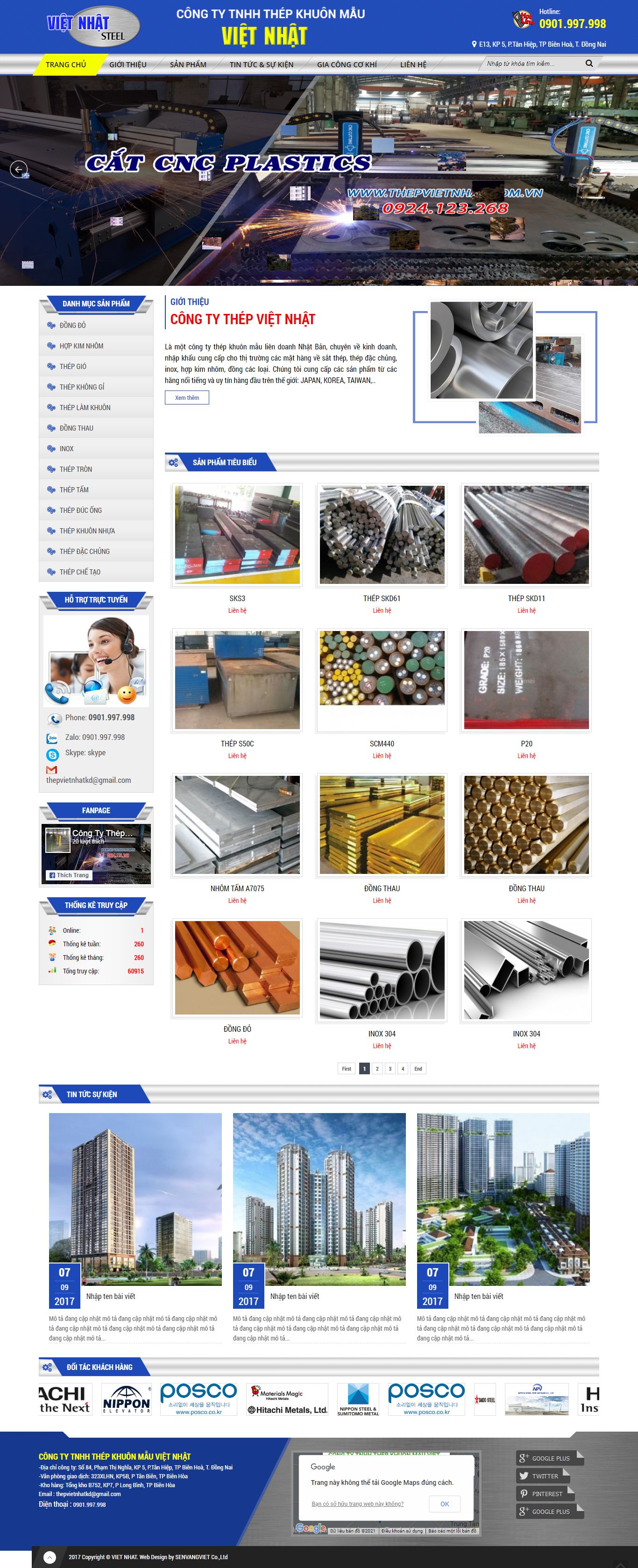 Thiết kế Website web bán khuôn thép - thepvietnhatcomvn