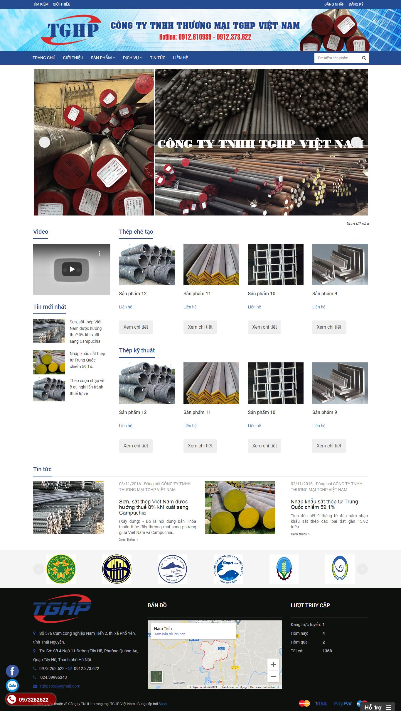 Thiết kế Website web bán khuôn thép - tghpvn
