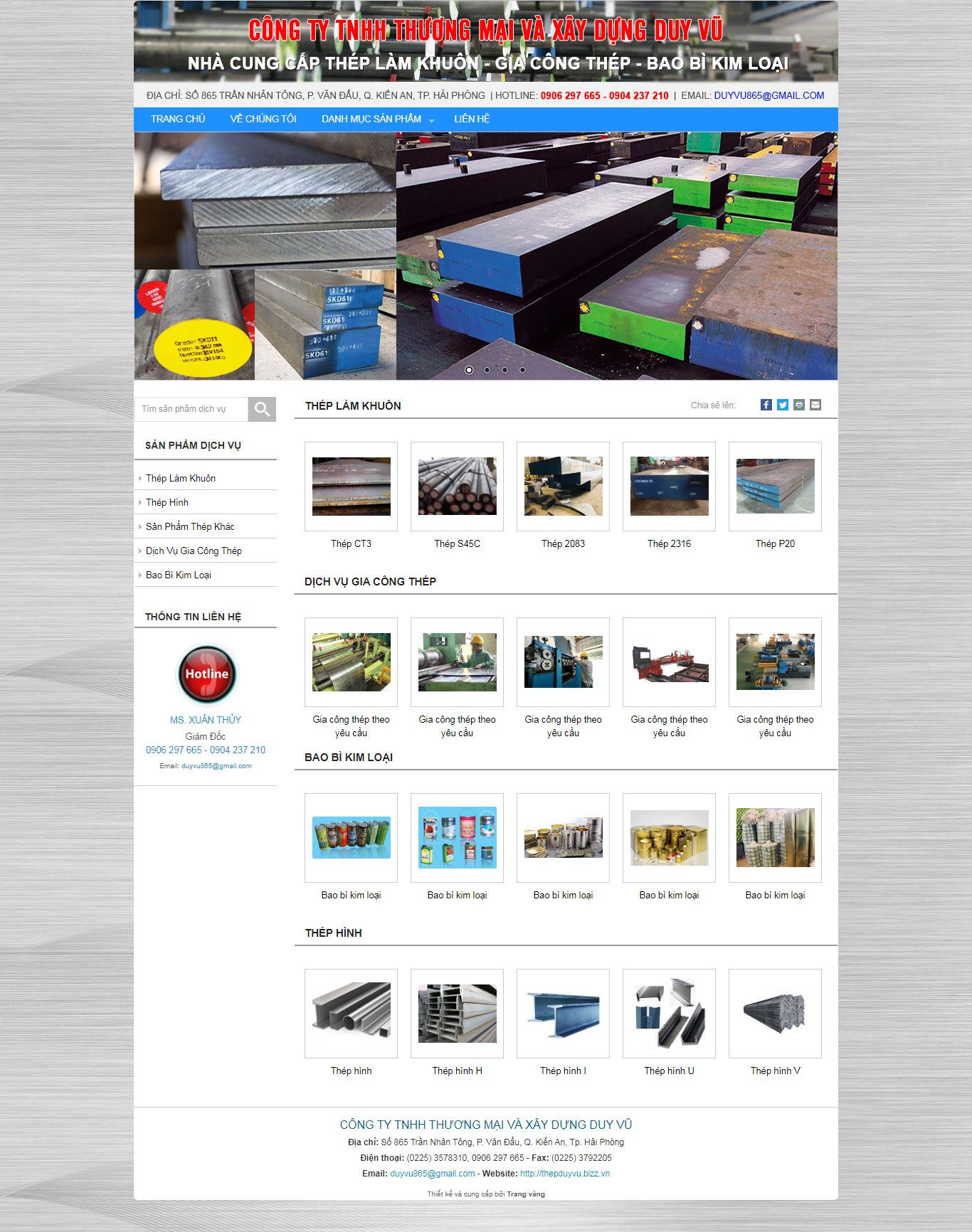 Thiết kế Website web bán khuôn thép - thepduyvubizzvn