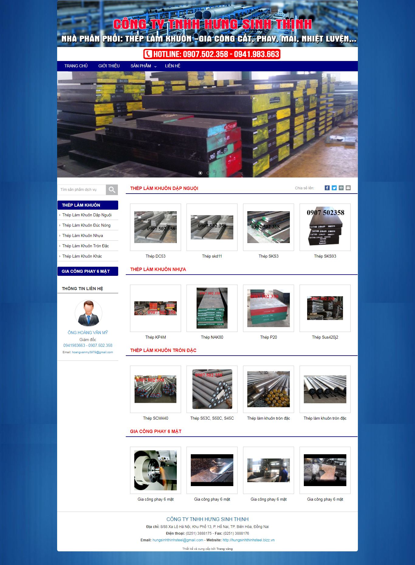 Thiết kế Website web bán khuôn thép - hungsinhthinhsteelbizzvn