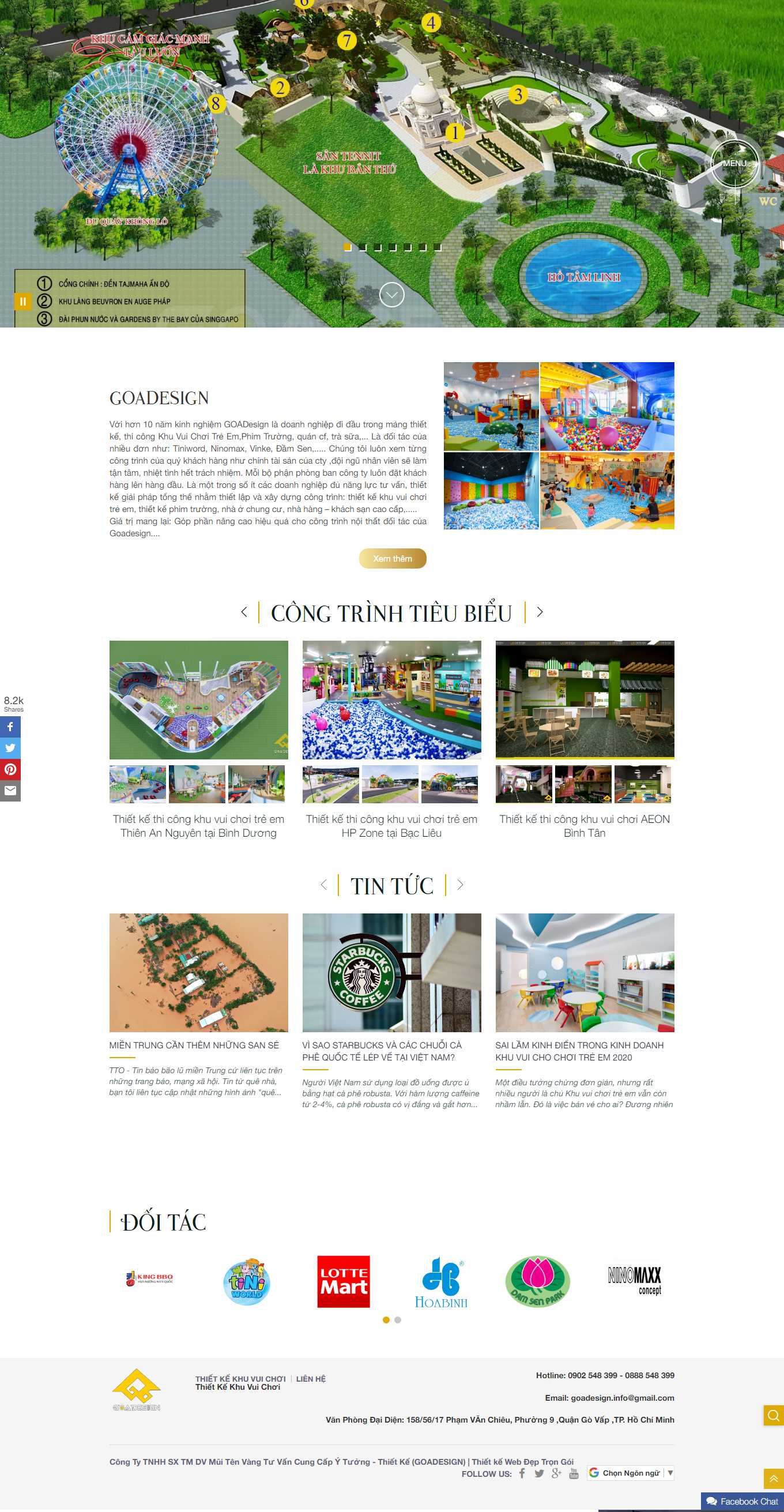 Thiết kế Website web khu vui chơi giải chí - goadesigncomvn
