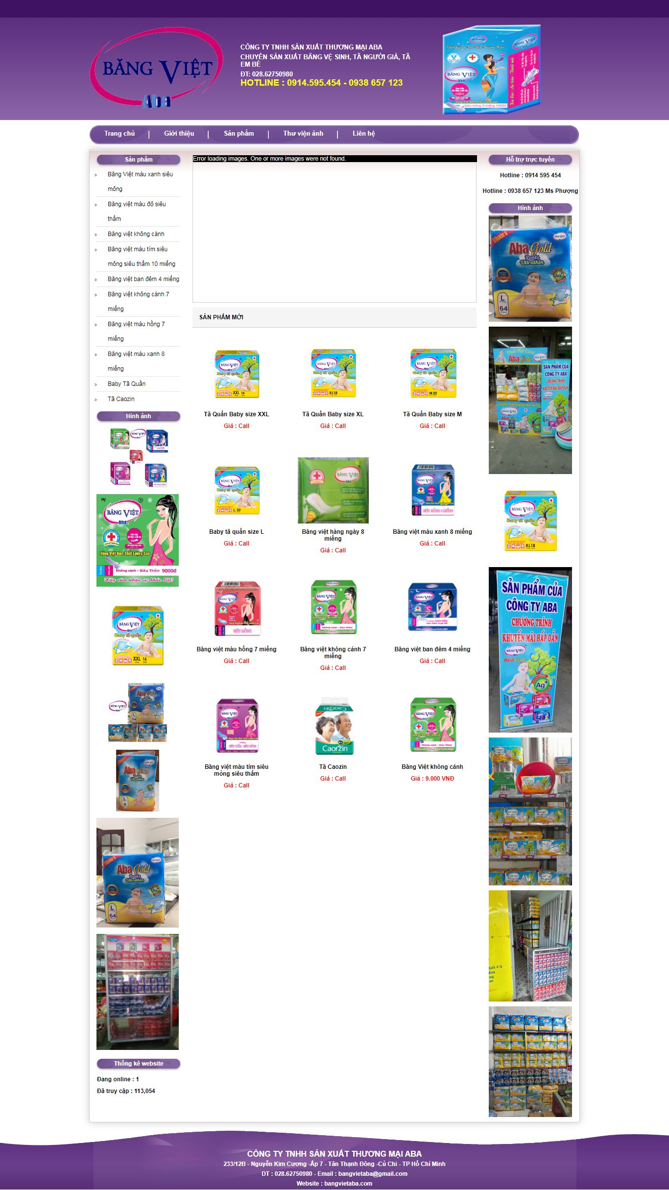 Thiết kế Website web bán bỉm trẻ em - bangvietabacom