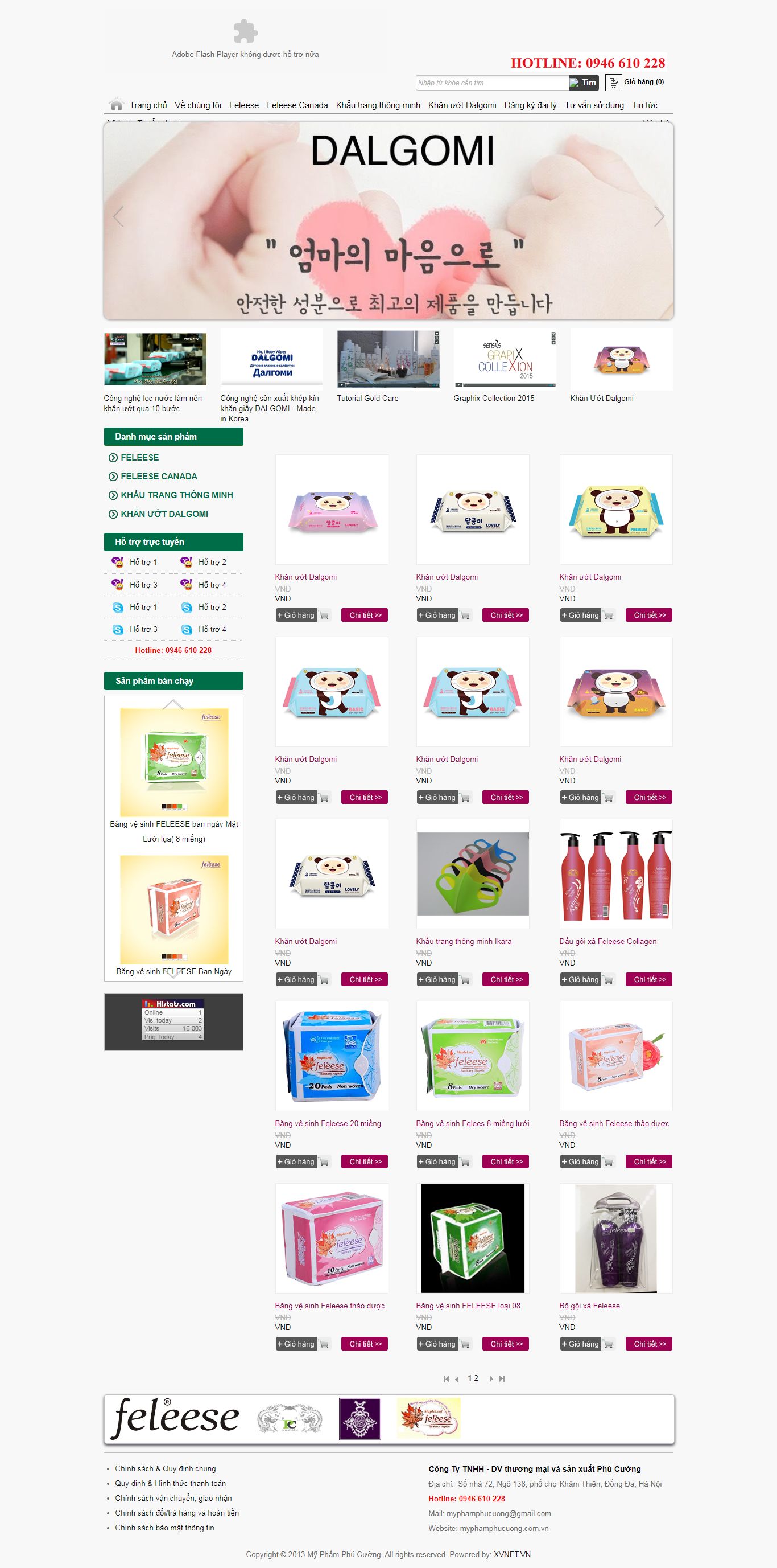 Thiết kế Website web bán bỉm trẻ em - myphamphucuongcomvn