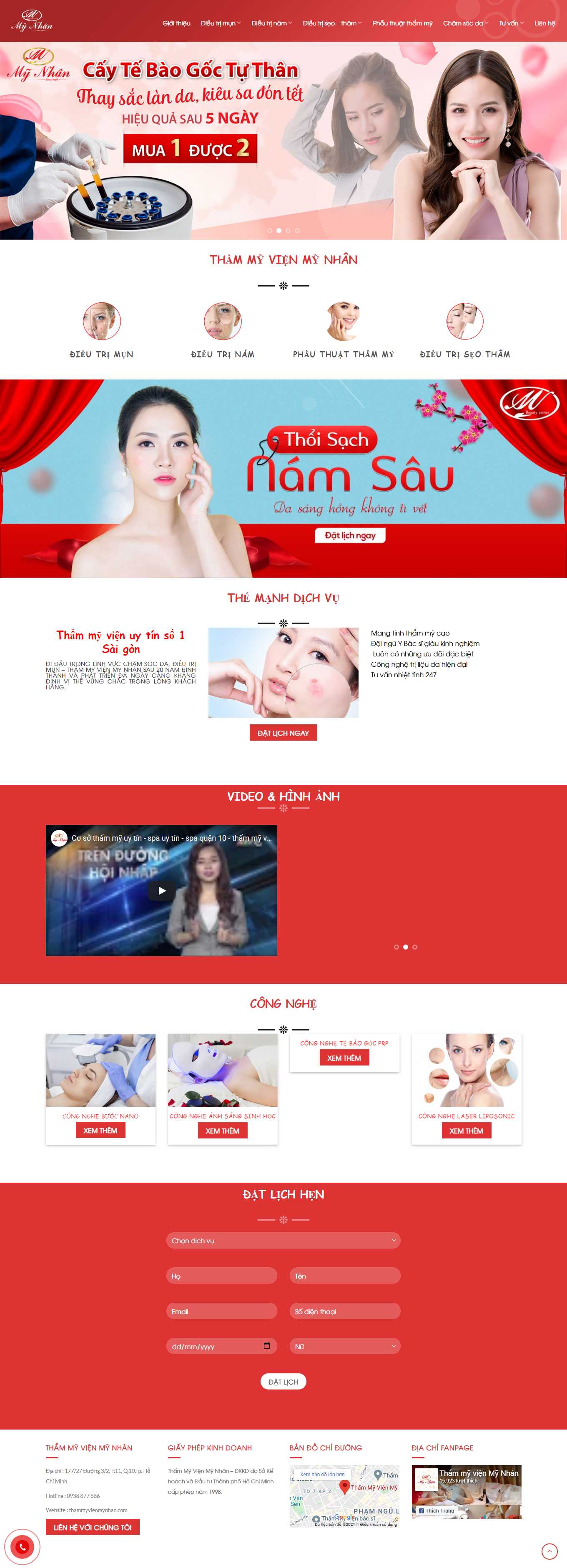 Thiết kế Website web spa , thẩm mỹ - thammyvienmynhancom