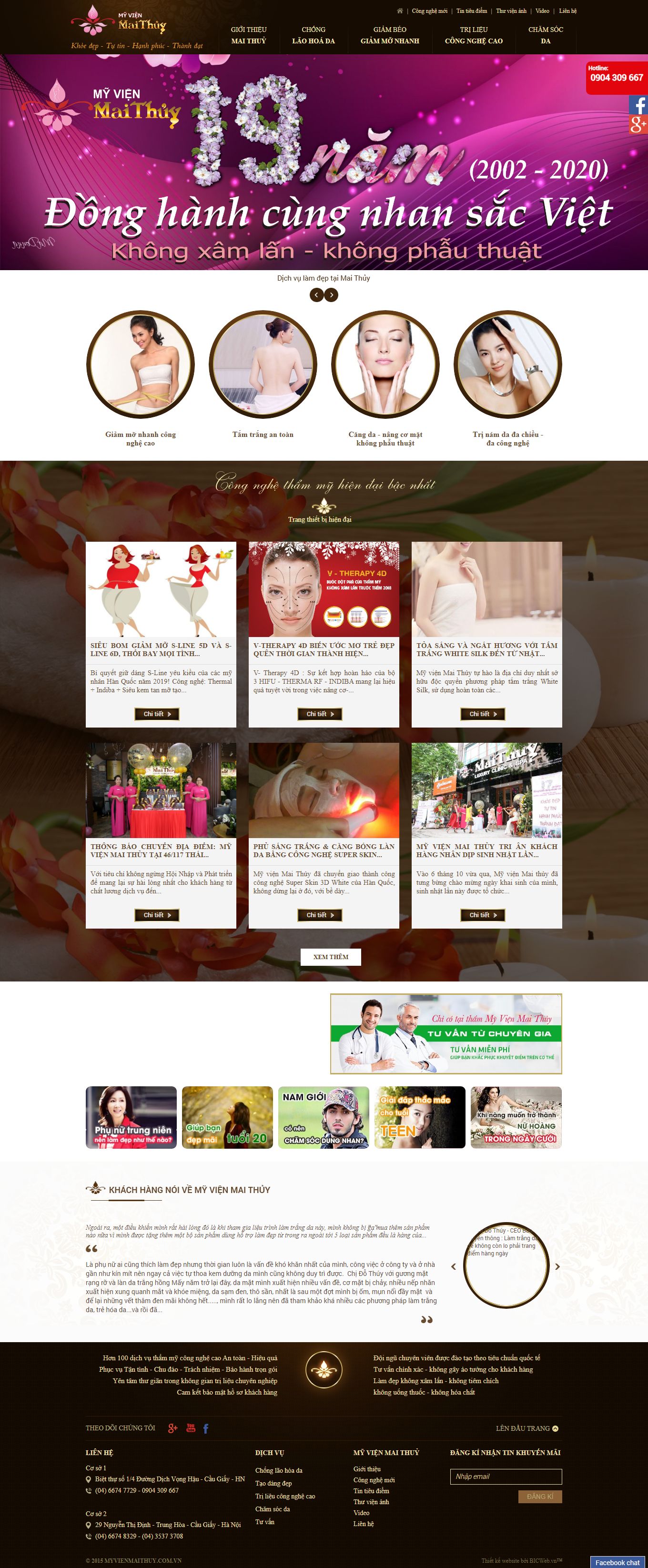 Thiết kế Website web spa , thẩm mỹ - myvienmaithuycomvn