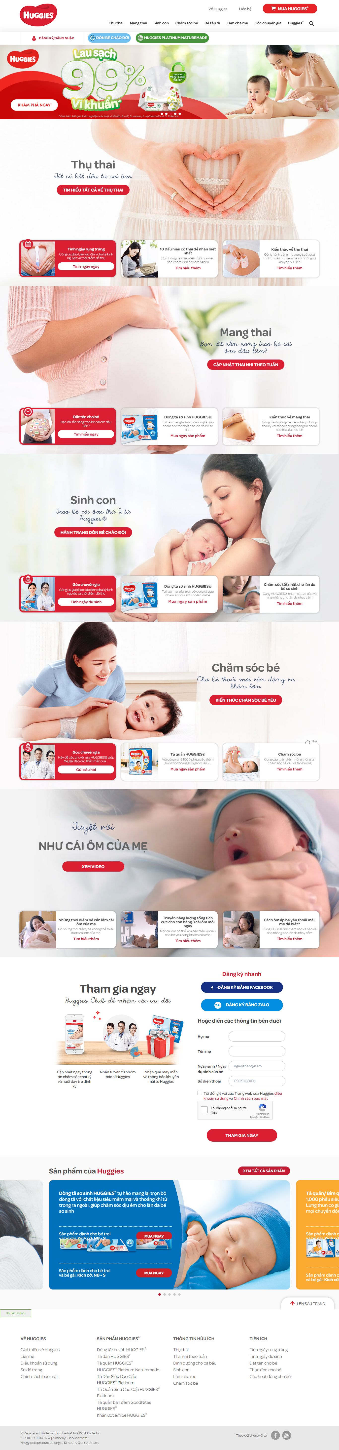 Thiết kế Website web bán bỉm trẻ em - wwwhuggiescomvn