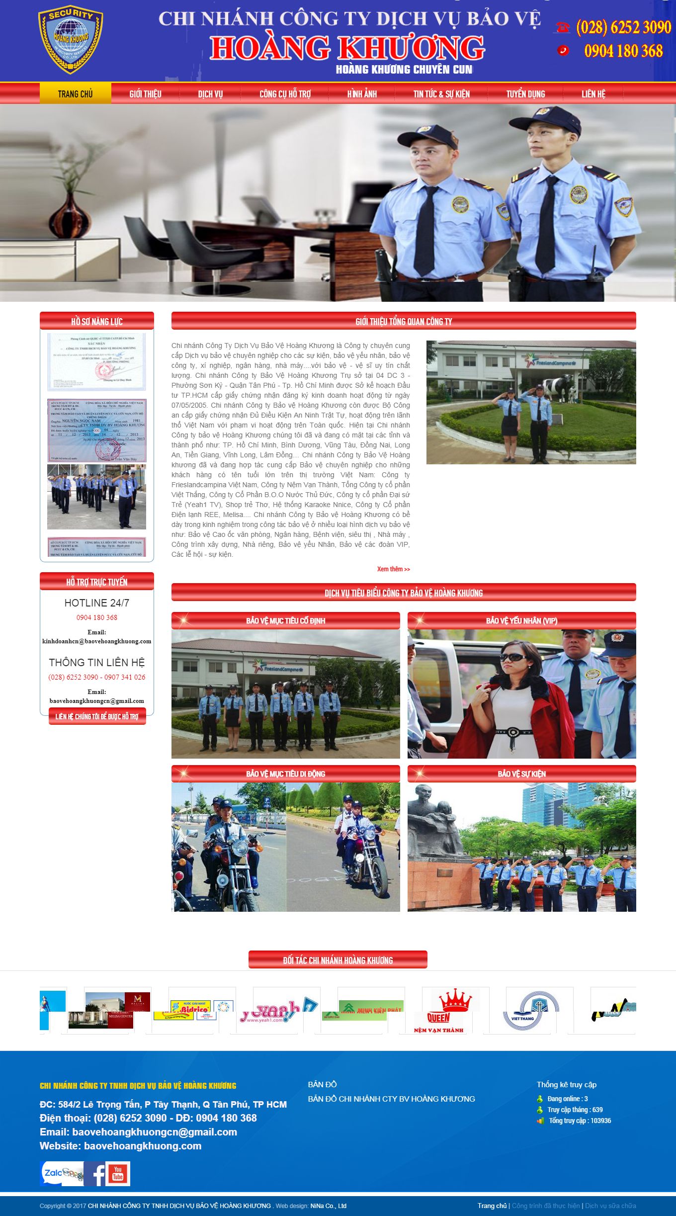 Thiết kế Website web bảo vệ showroom - baovehoangkhuongcom