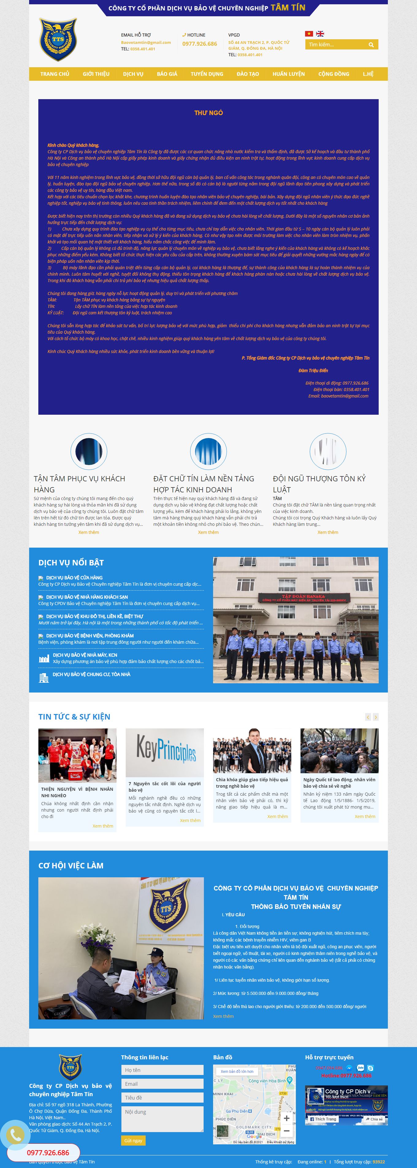 Thiết kế Website web bảo vệ showroom - baovetamtinvn