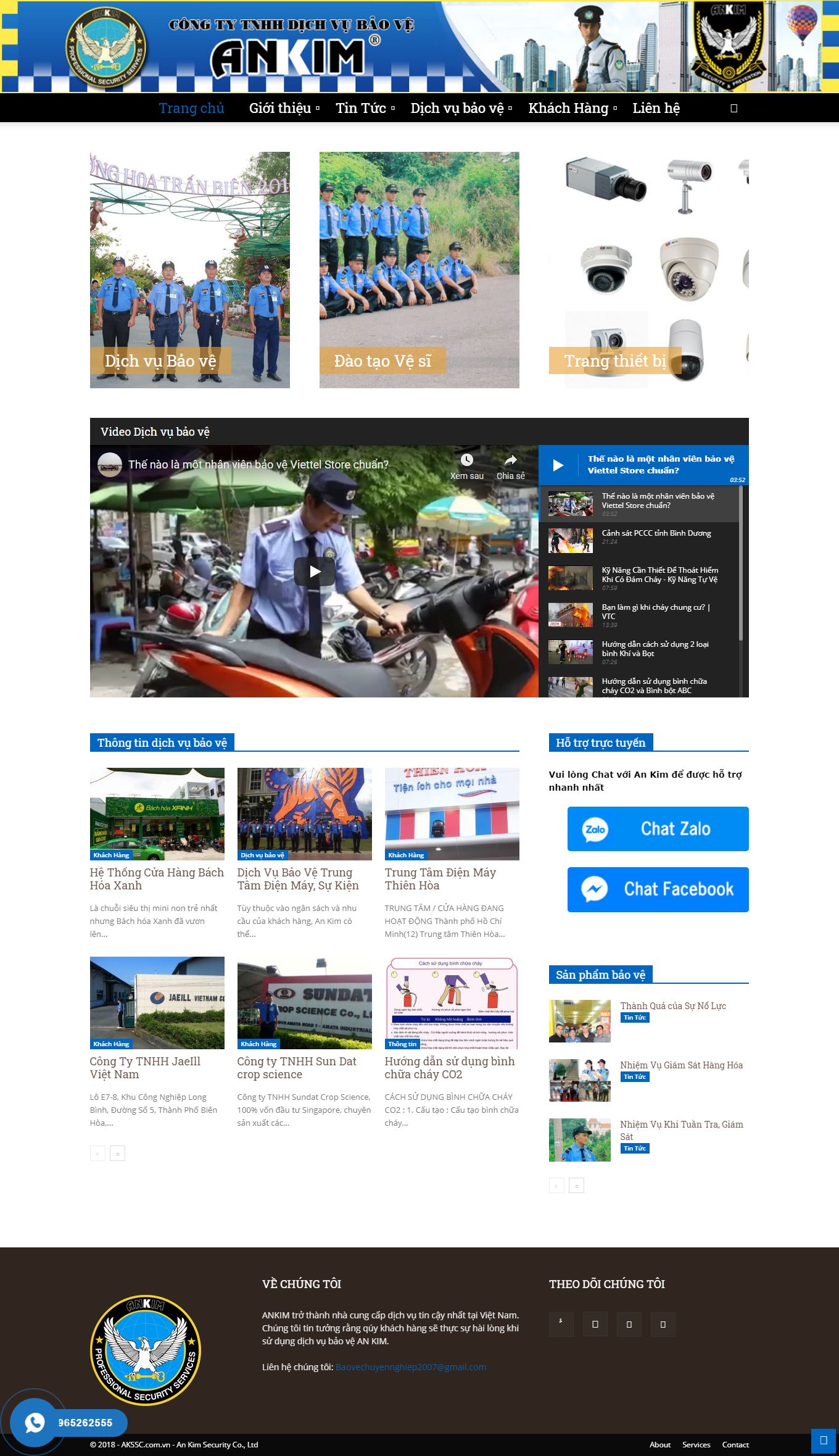 Thiết kế Website web bảo vệ showroom - akssccomvn