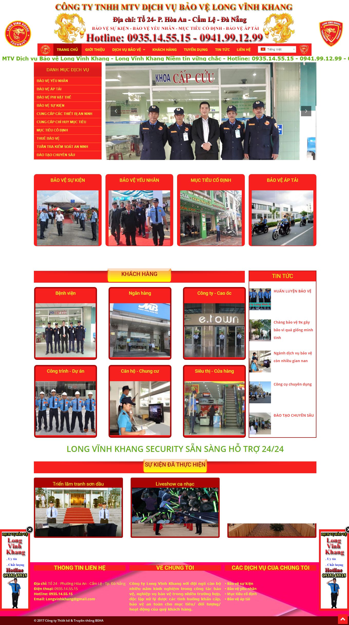 Thiết kế Website web bảo vệ showroom - longvinhkhangcomvn