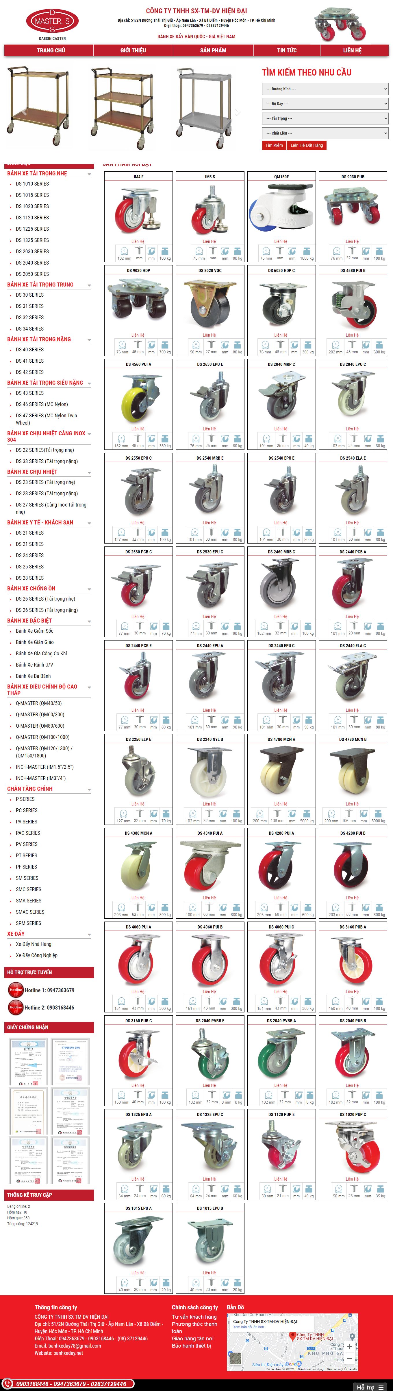 [caosusonthanh] Thiết kế Website web bánh xe chịu lực - banhxedaynet