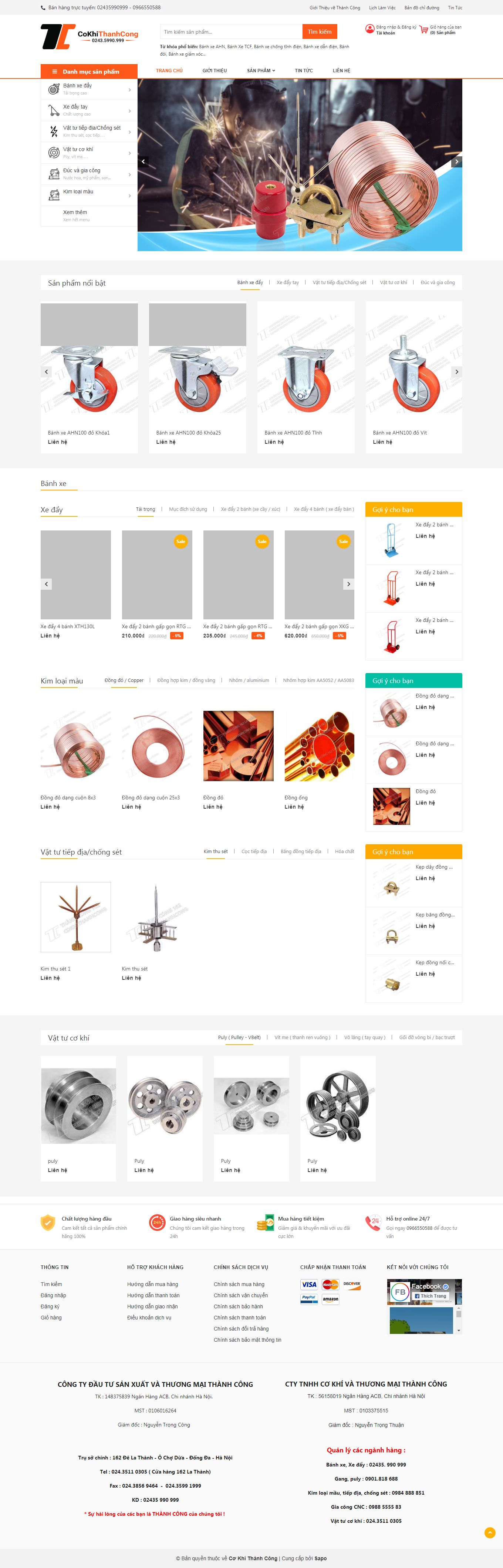 [caosusonthanh] Thiết kế Website web bánh xe chịu lực - cokhithanhcongvn